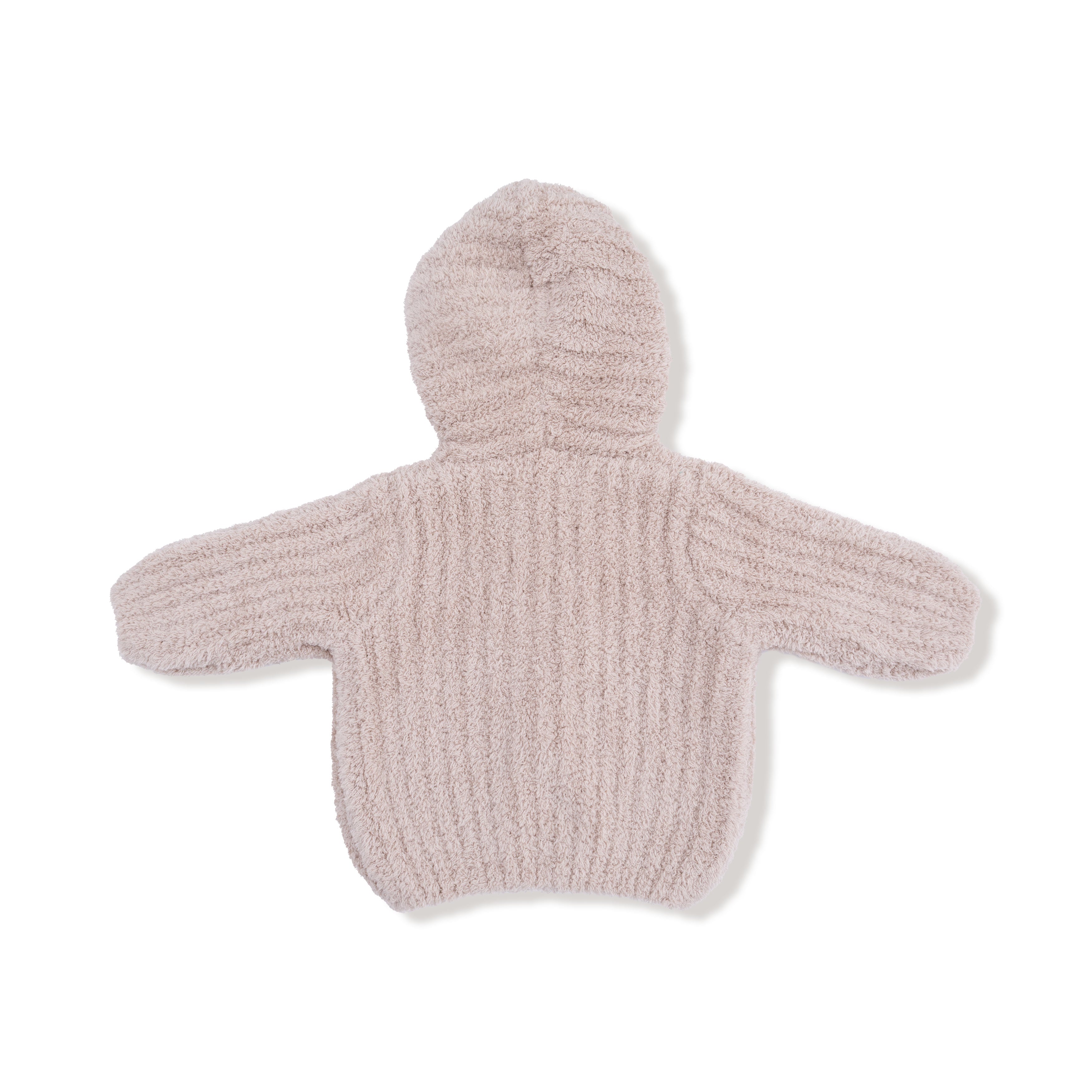 Chenille - Stone Hooded Jacket With Striped Texture