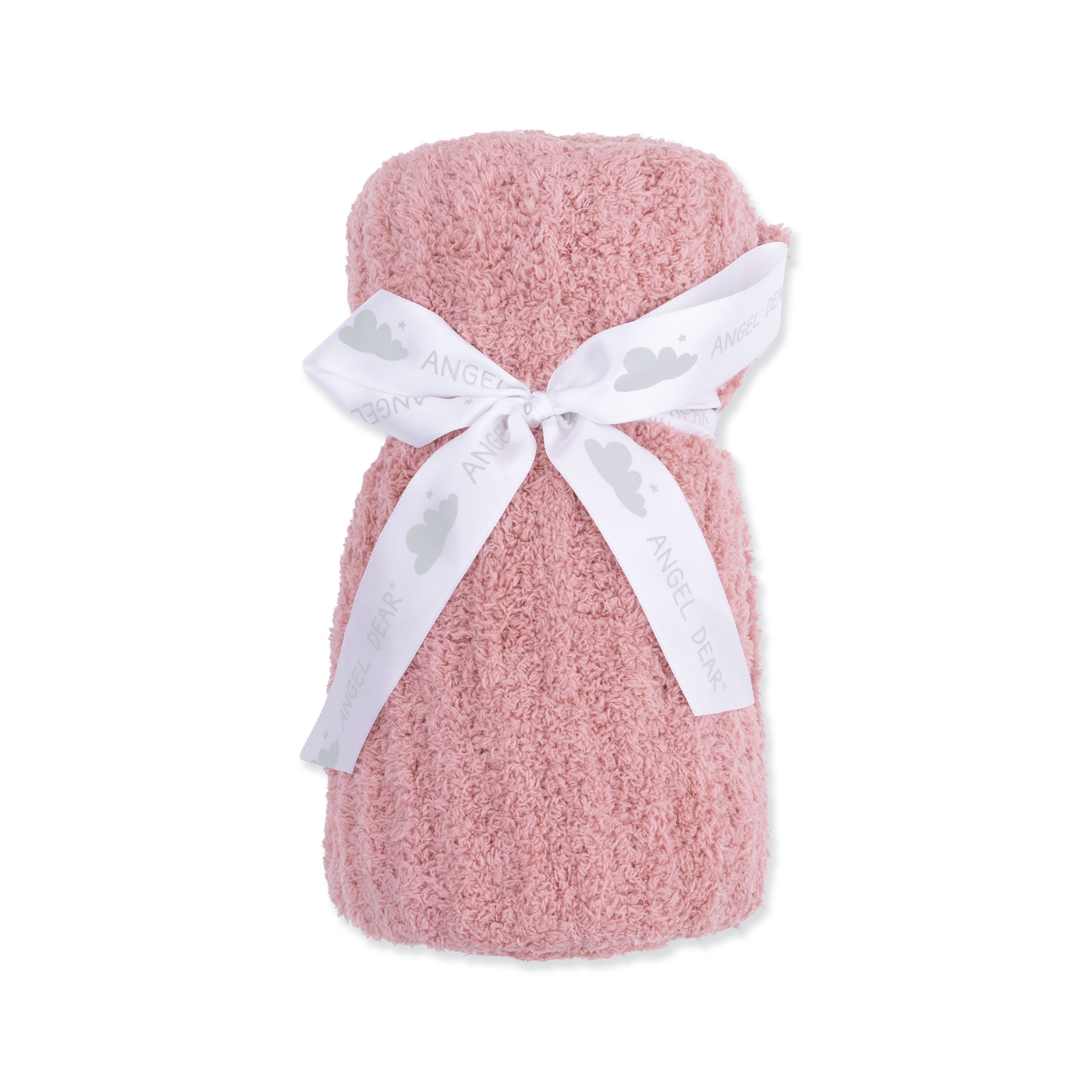 Chenille - Rose Blanket With Striped Texture
