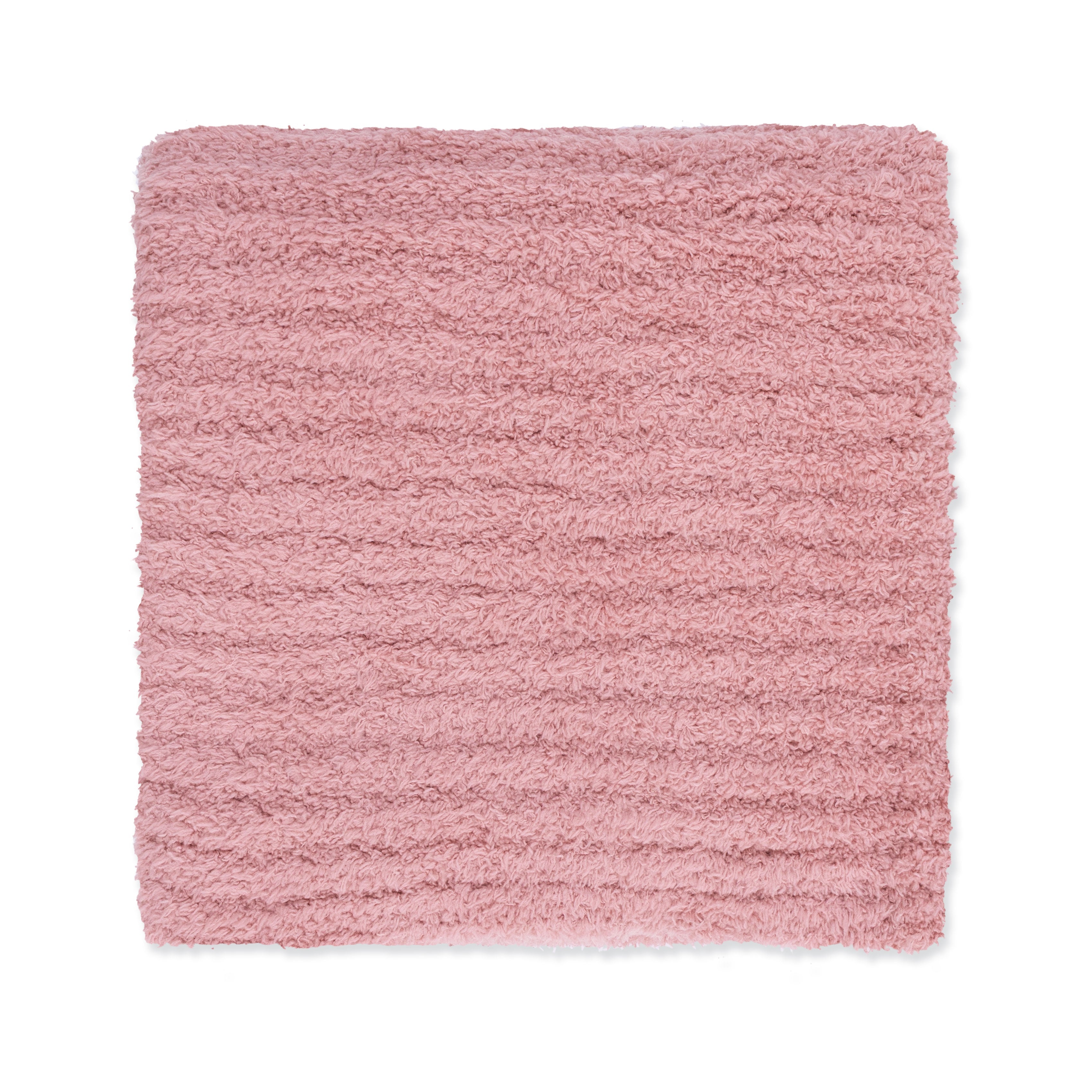 Chenille - Rose Blanket With Striped Texture