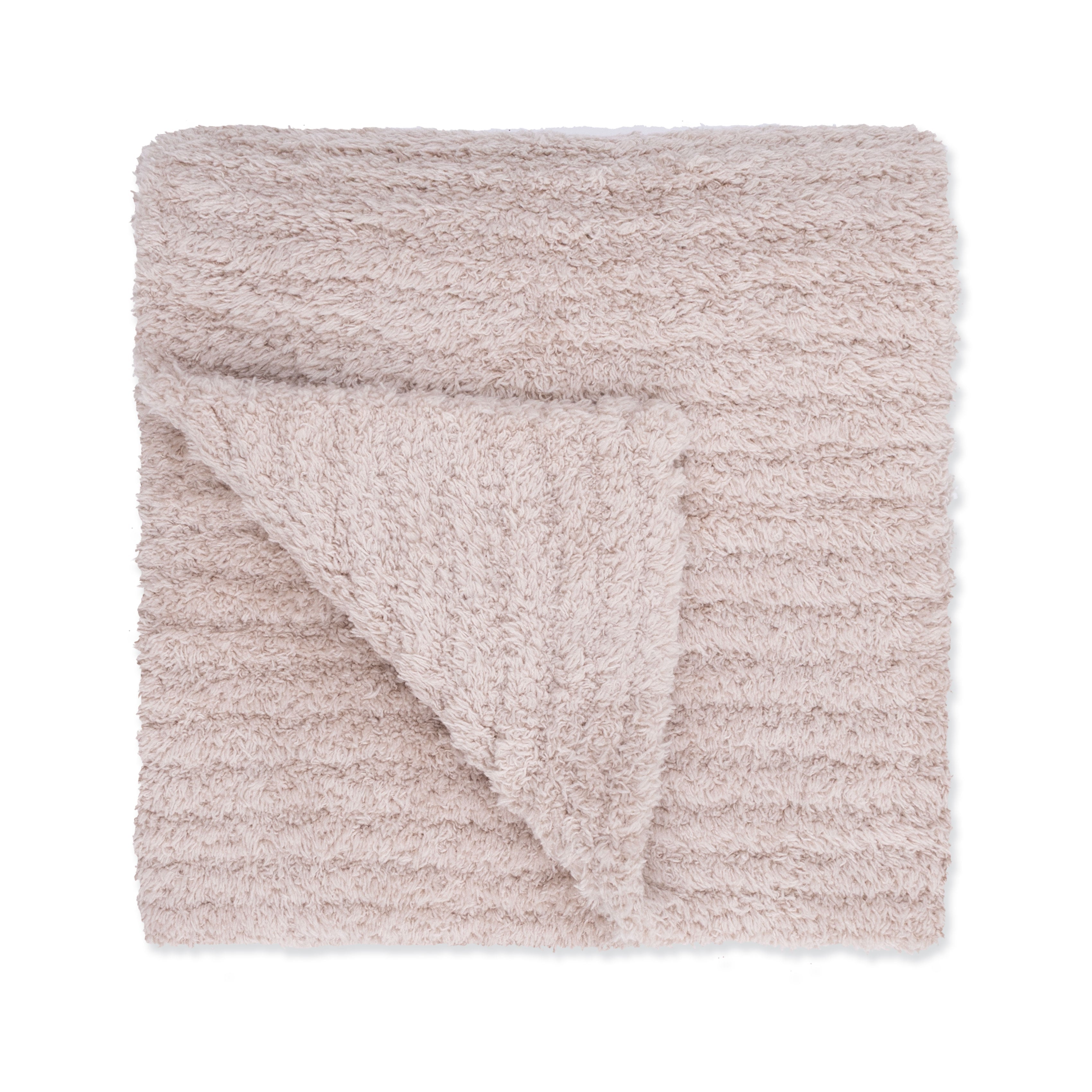 Chenille - Stone Blanket With Striped Texture