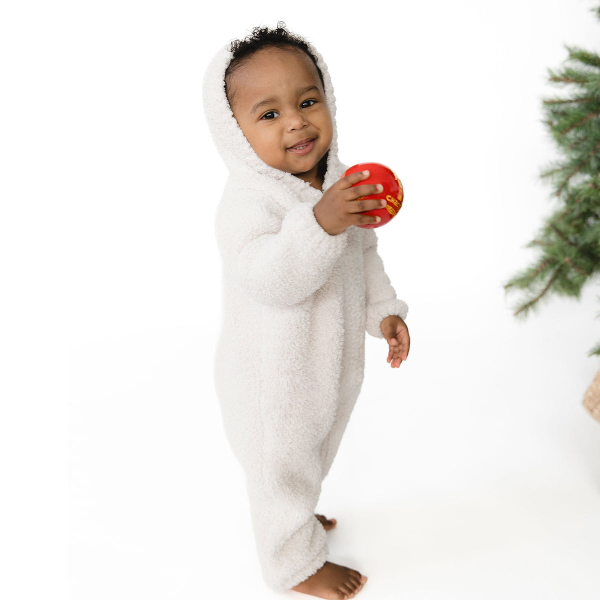 Chenille - Natural Hooded Romper