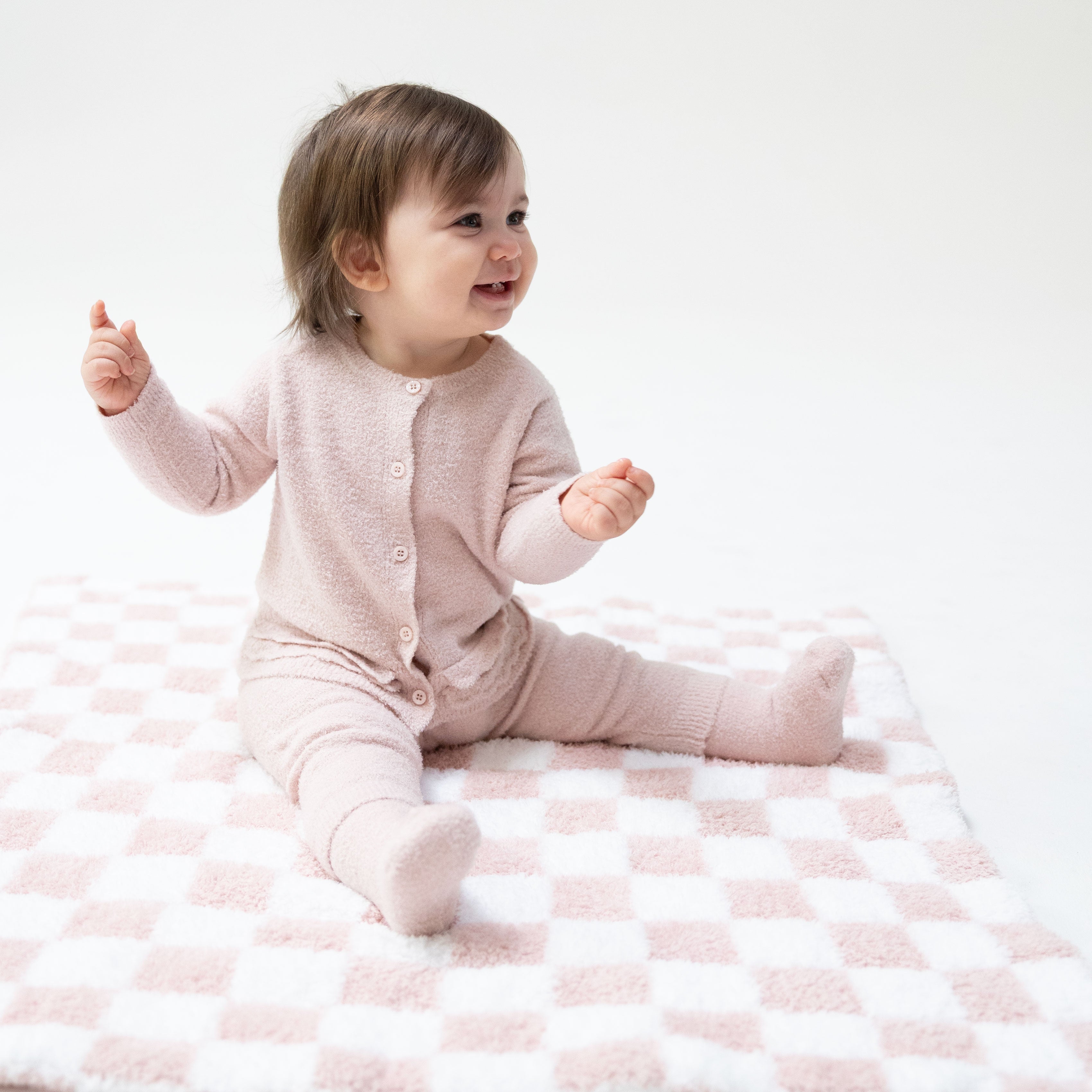 Chenille  - Blush Button Down Cardigan 4 Piece Set