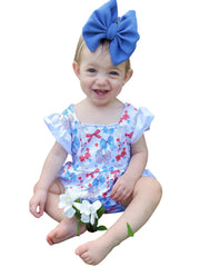 July 4th Bows Ruffle Romper