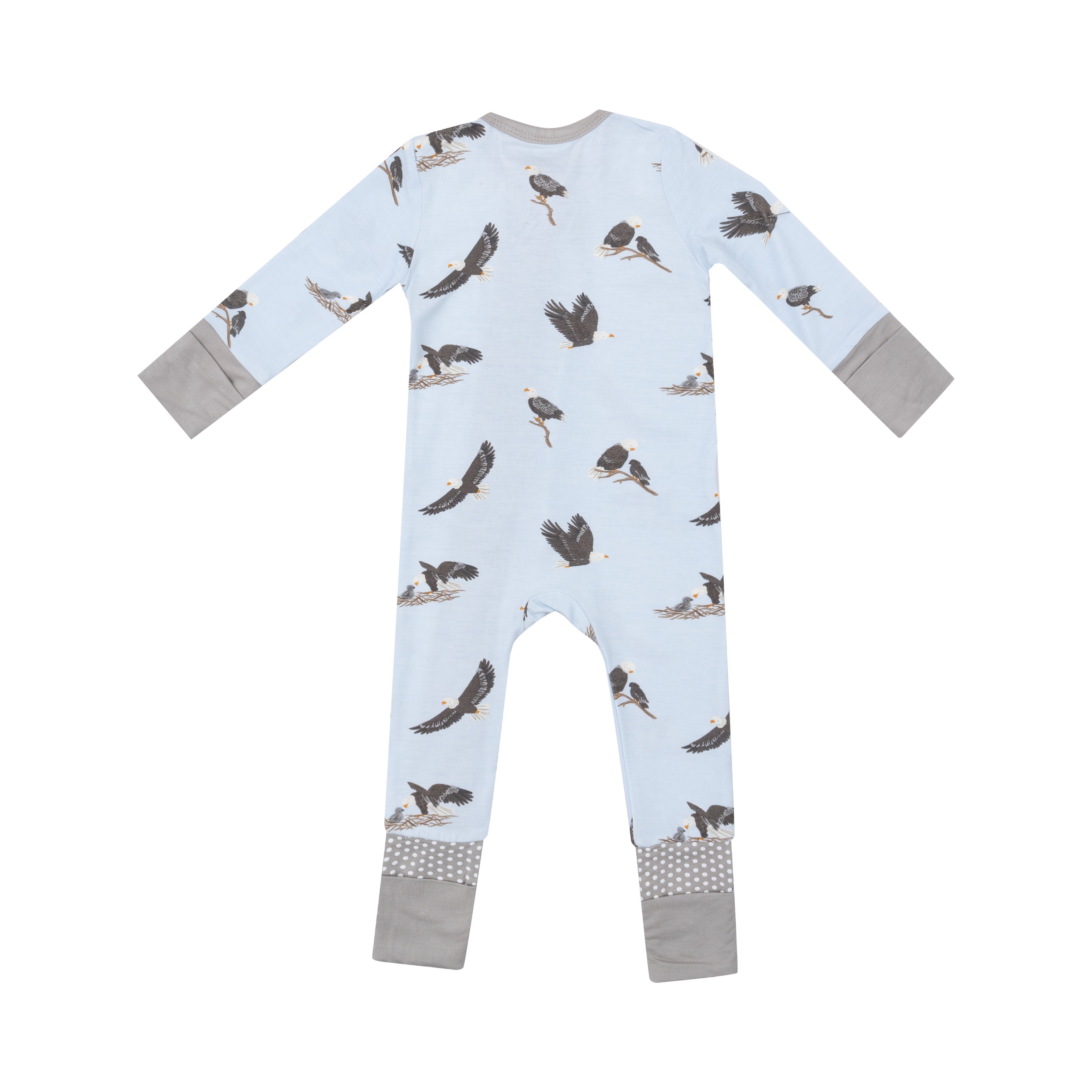 2 Way Zipper Romper - Bald Eagles