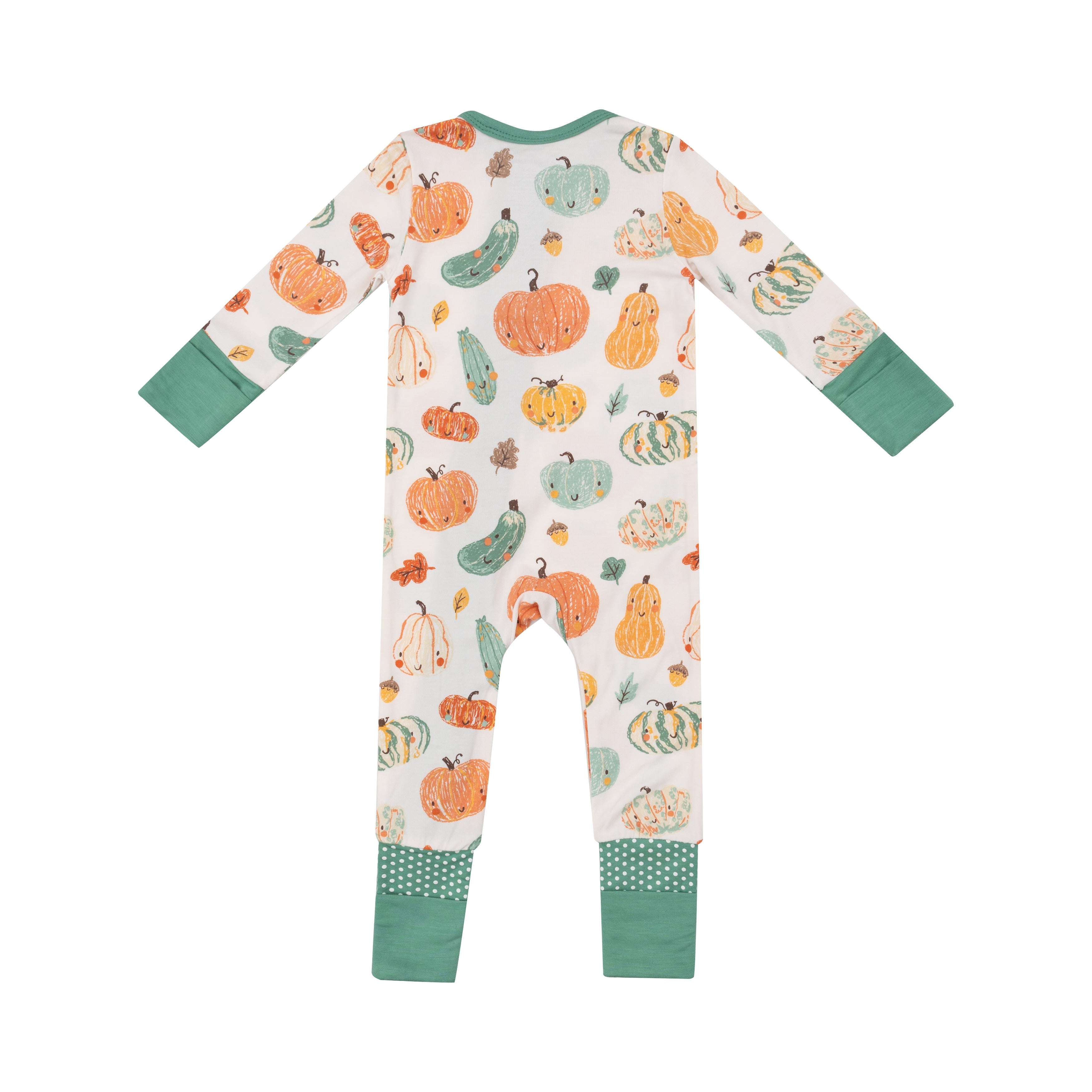 2 Way Zipper Romper - Crayon Pumpkins