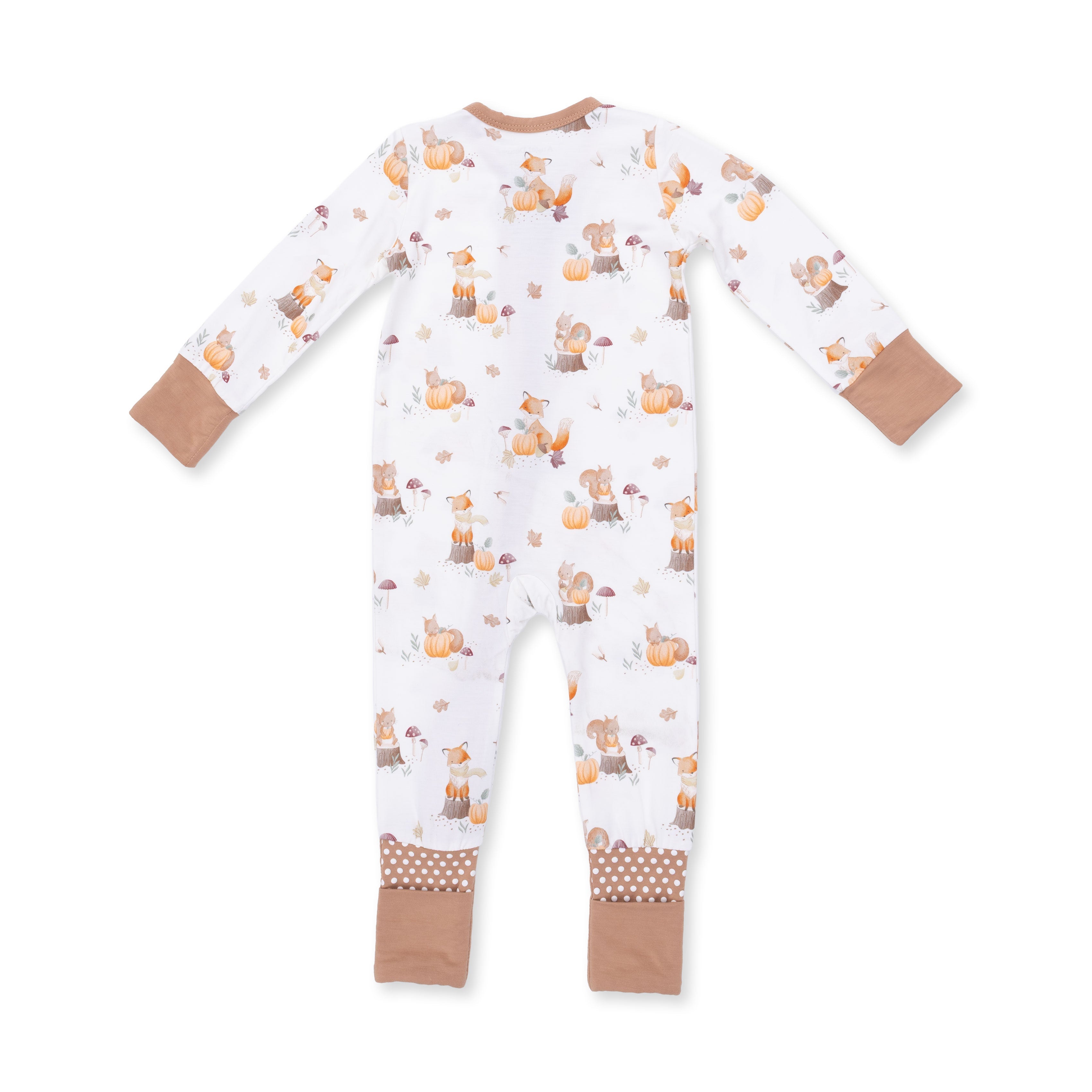 Woodland Animals With Pumpkins - Convertible Romper