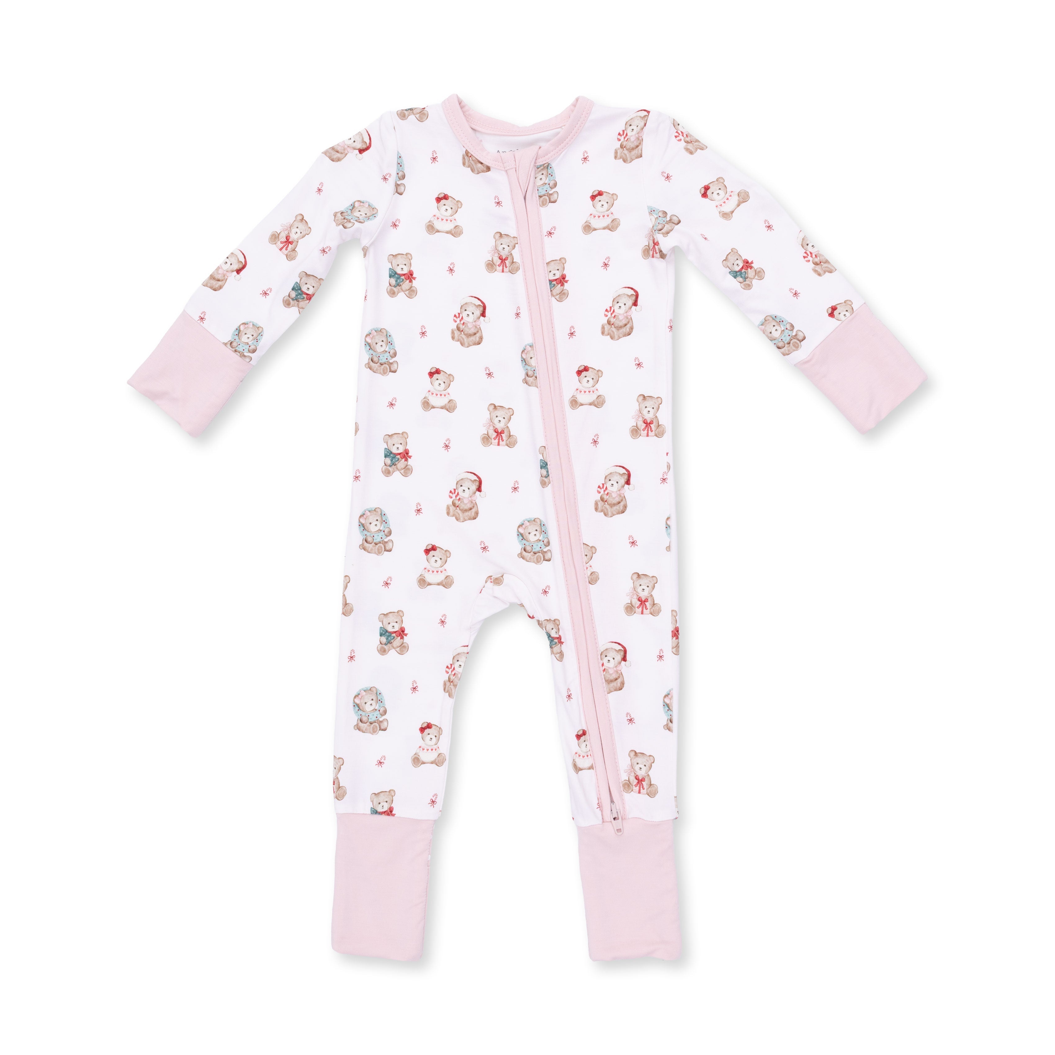 Christmas Teddy Bears Pink - Convertible Romper