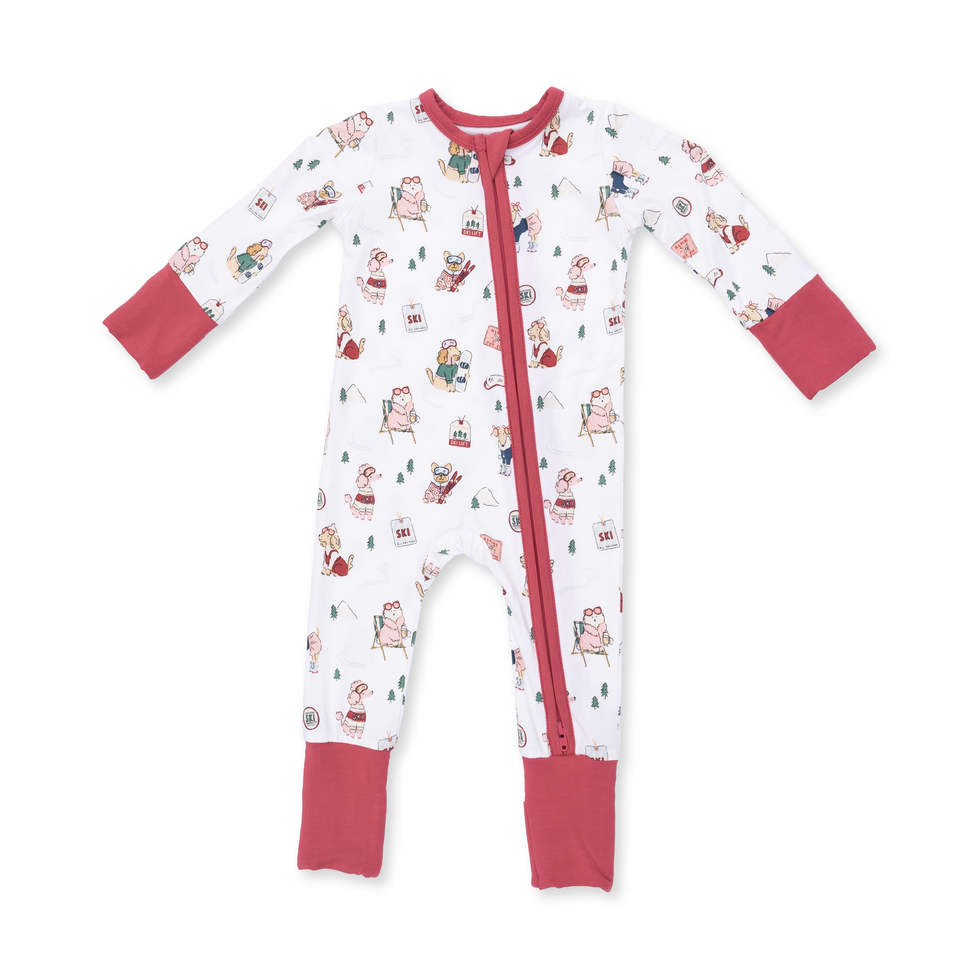 Winter Sports Dogs Pink - Convertible Romper