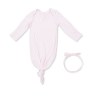 Solid Mauve Morn - Knotted Gown And Knot Headband