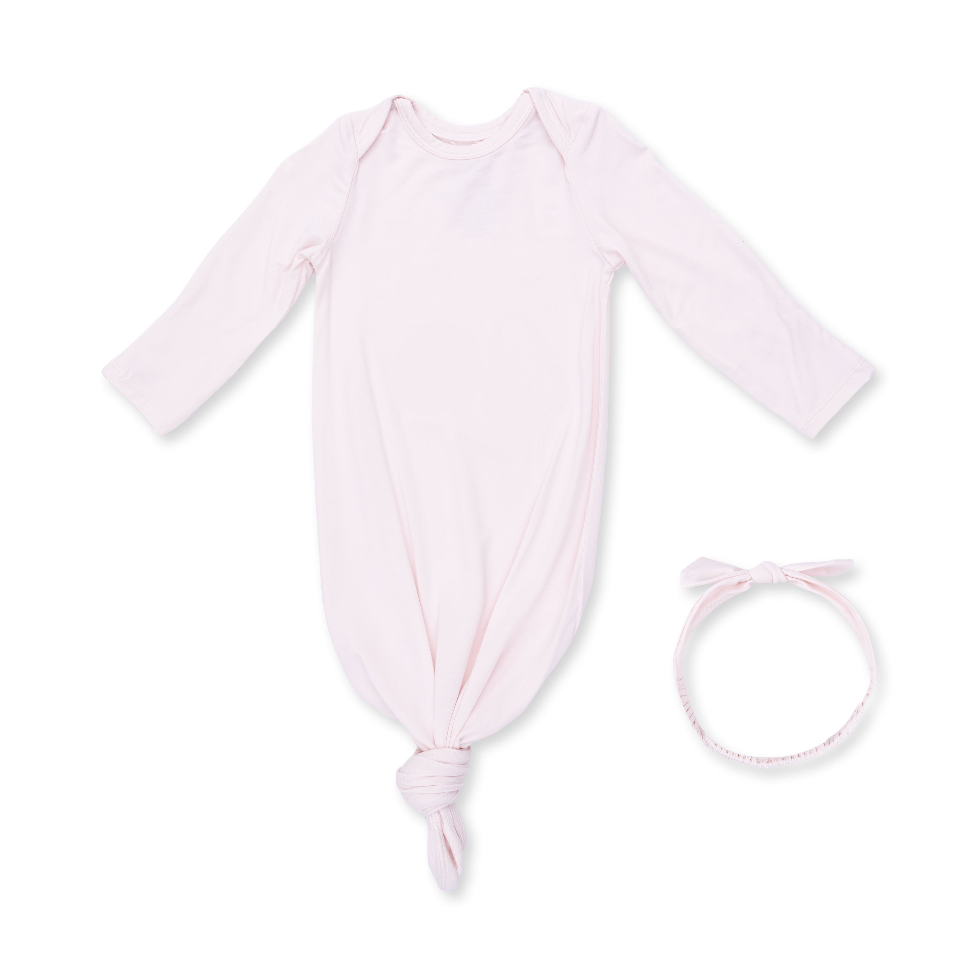 Solid Mauve Morn - Knotted Gown And Knot Headband