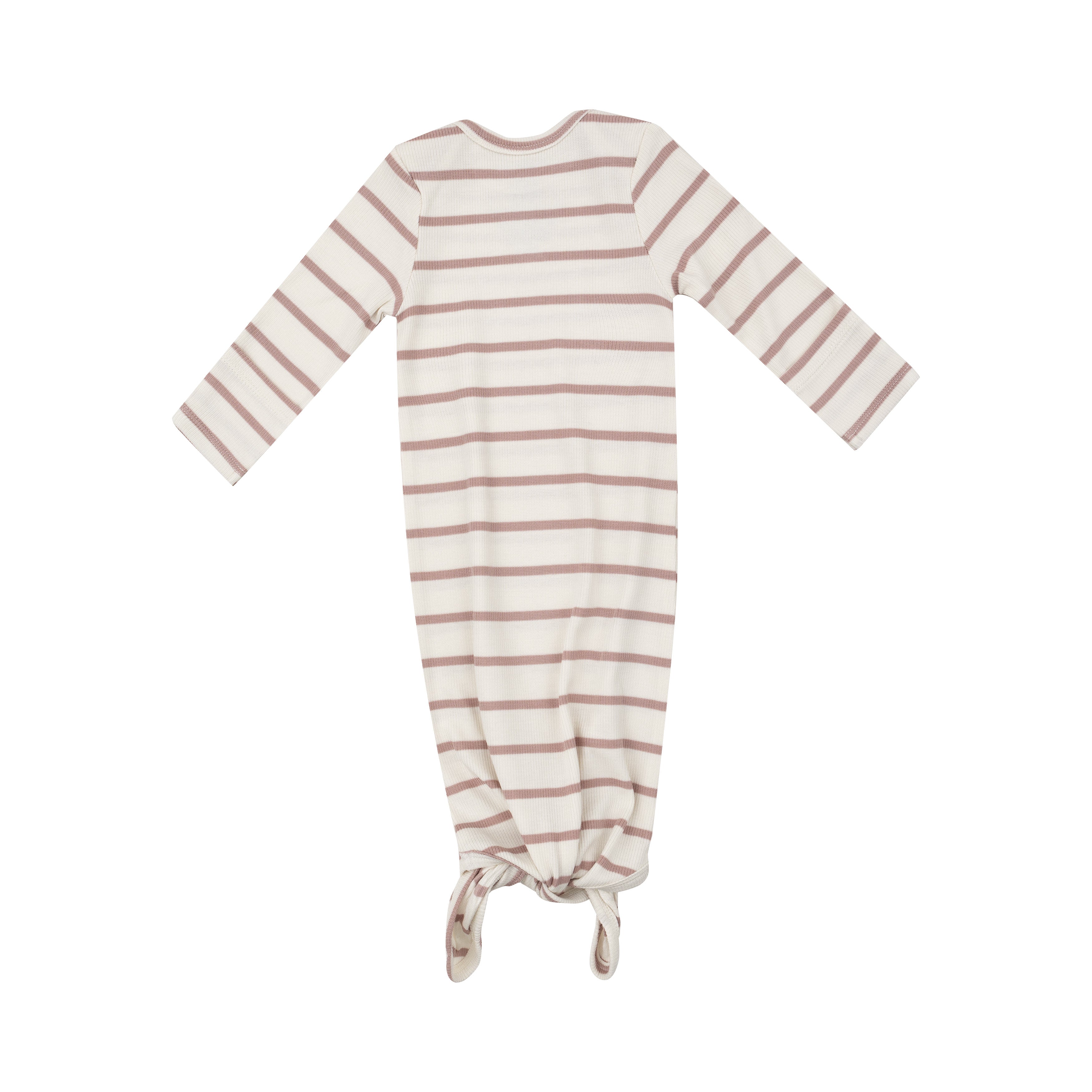 Knotted Gown - Modal Rib French Stripe -misty Rose