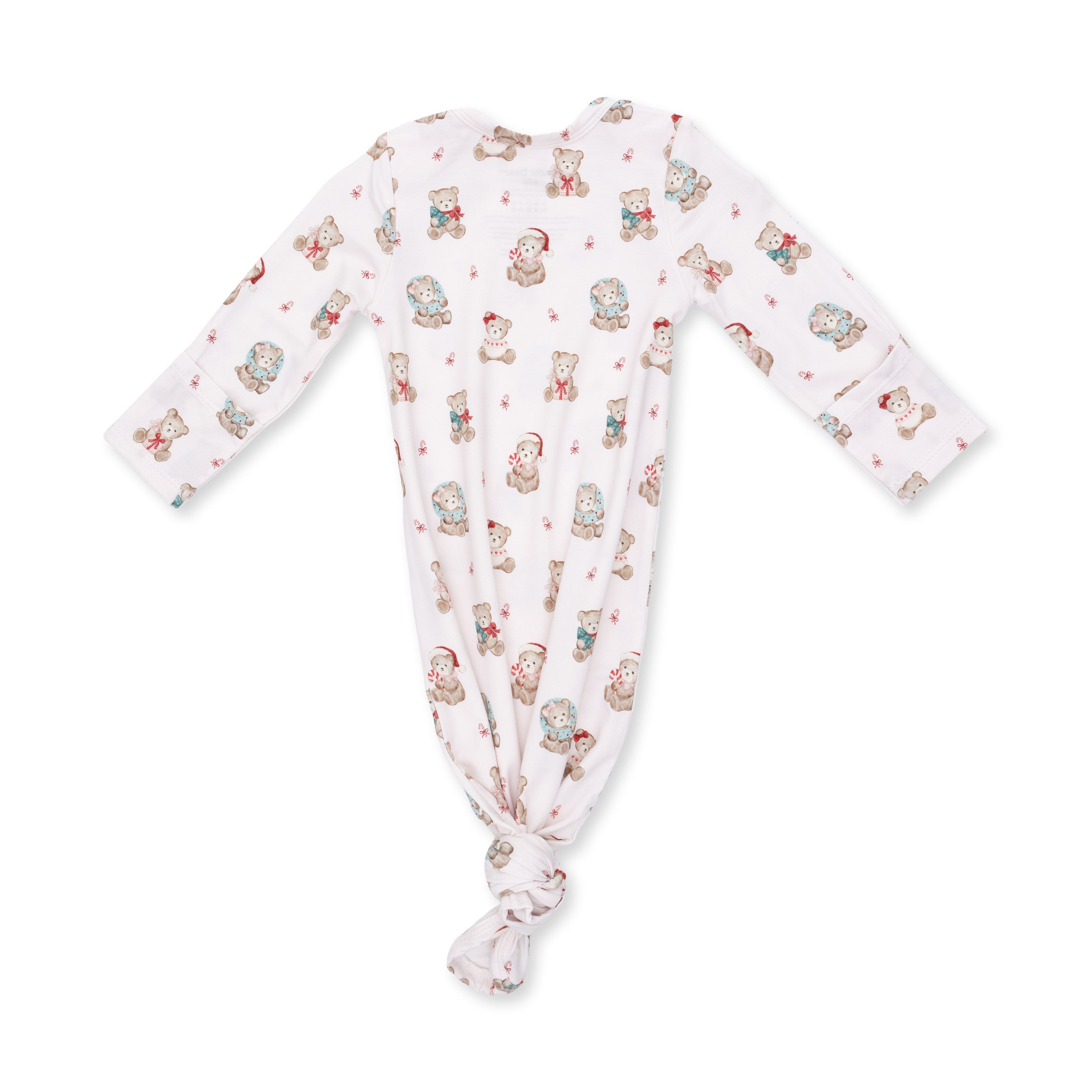 Christmas Teddy Bears Pink - Knotted Gown And Knotted Headband