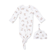 Explorer Puppy Blue - Knotted Gown And Beanie Hat