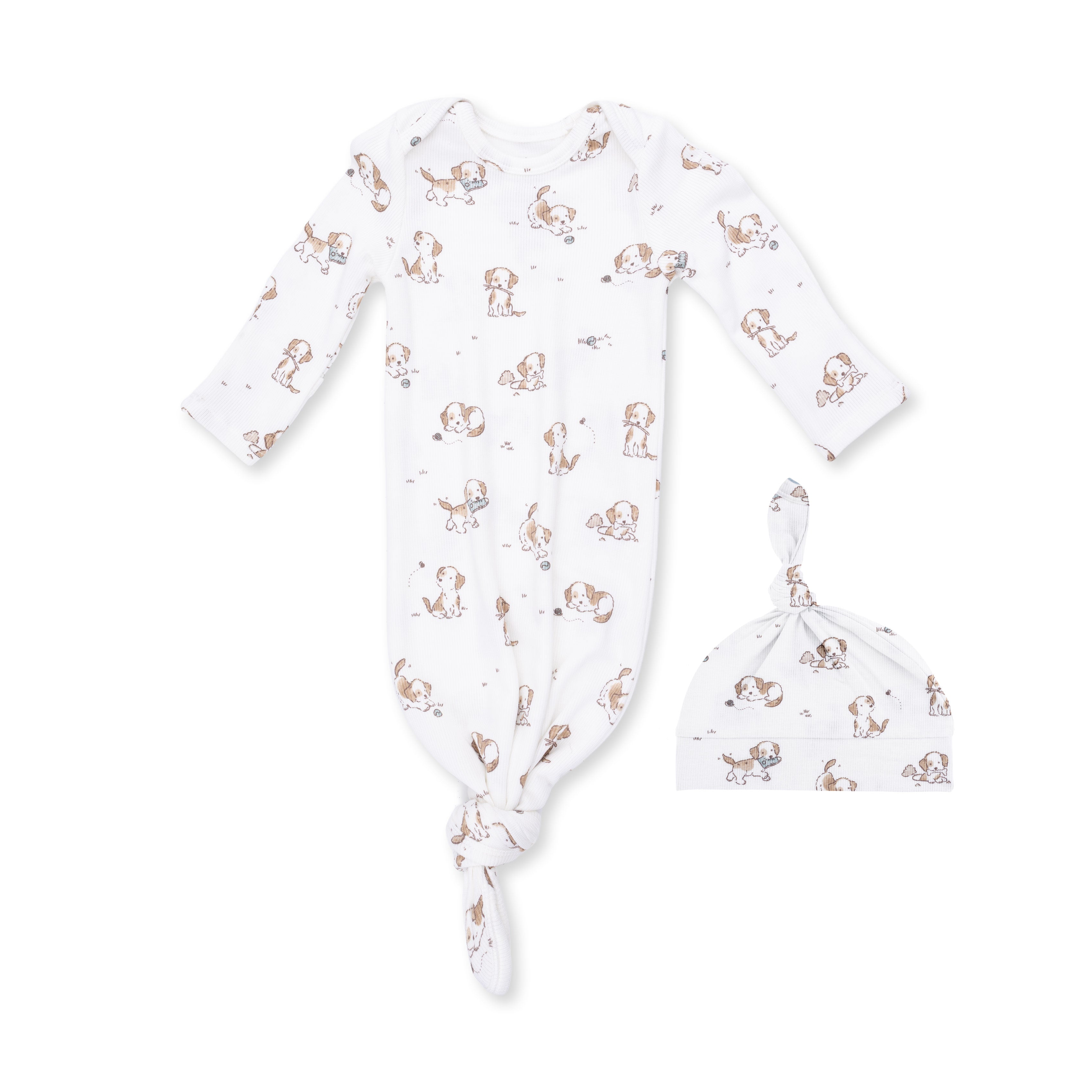 Explorer Puppy Blue - Knotted Gown And Beanie Hat