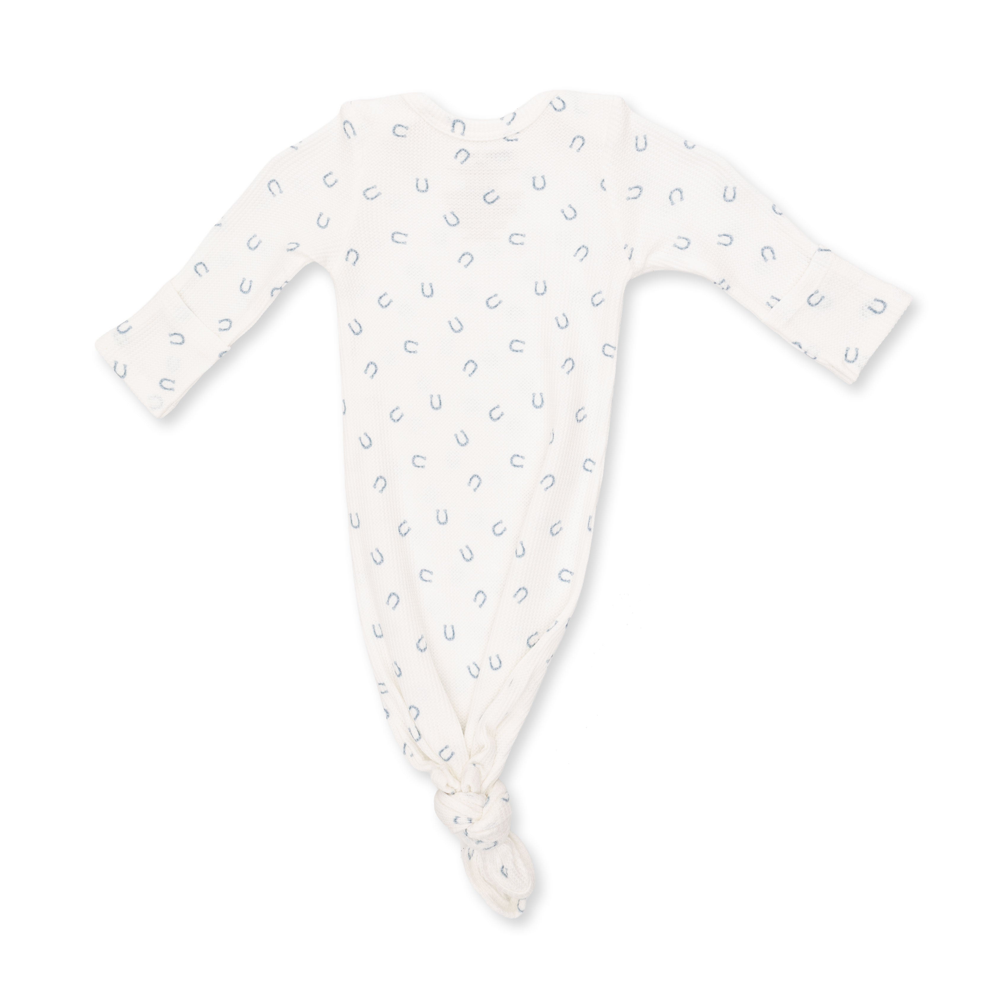 Little Horseshoes Blue - Knotted Gown And Knotted Hat