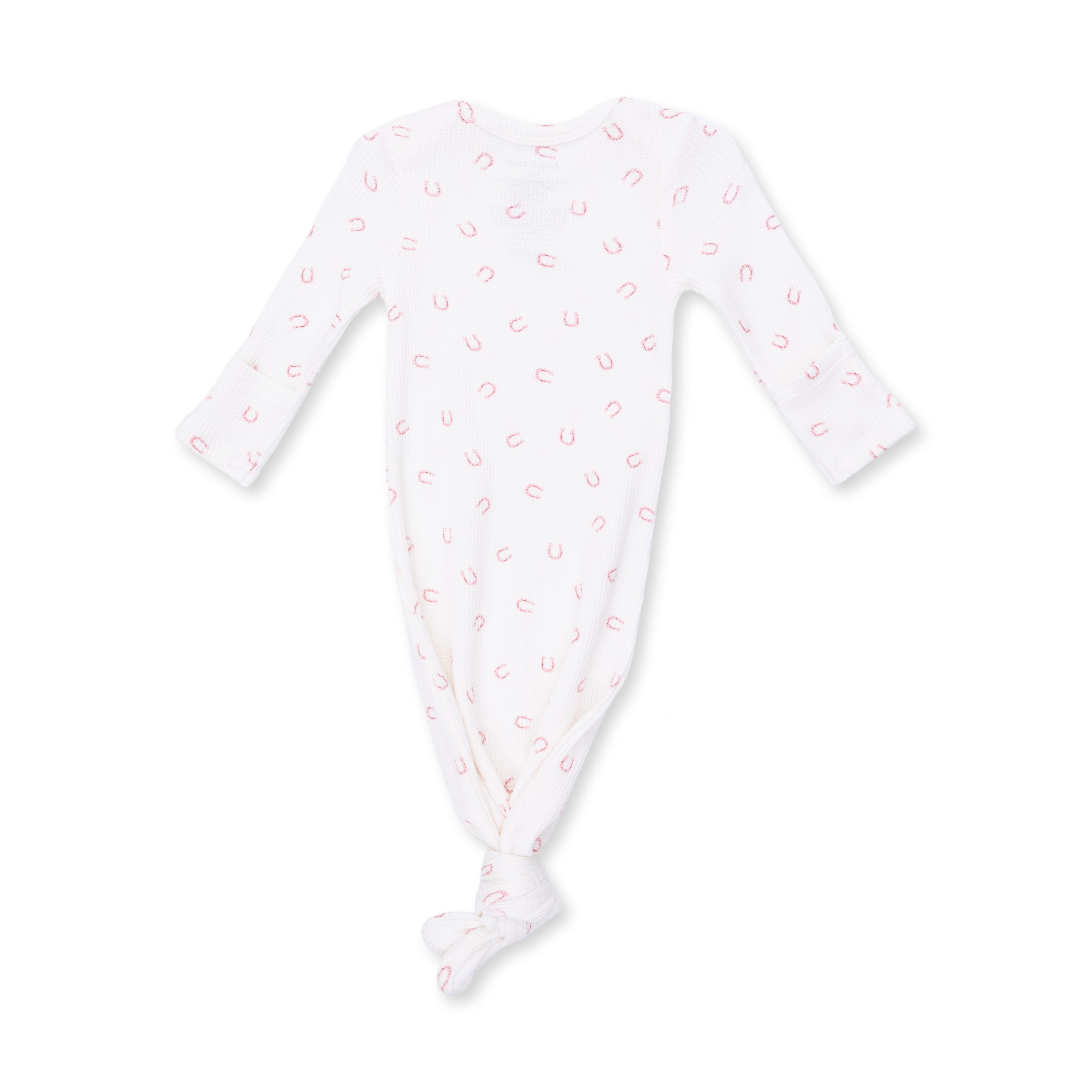 Little Horseshoes Pink - Knotted Gown And Knot Headband