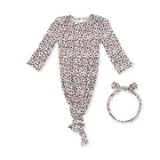 Leopard Rib - Knotted Gown And Knot Headband