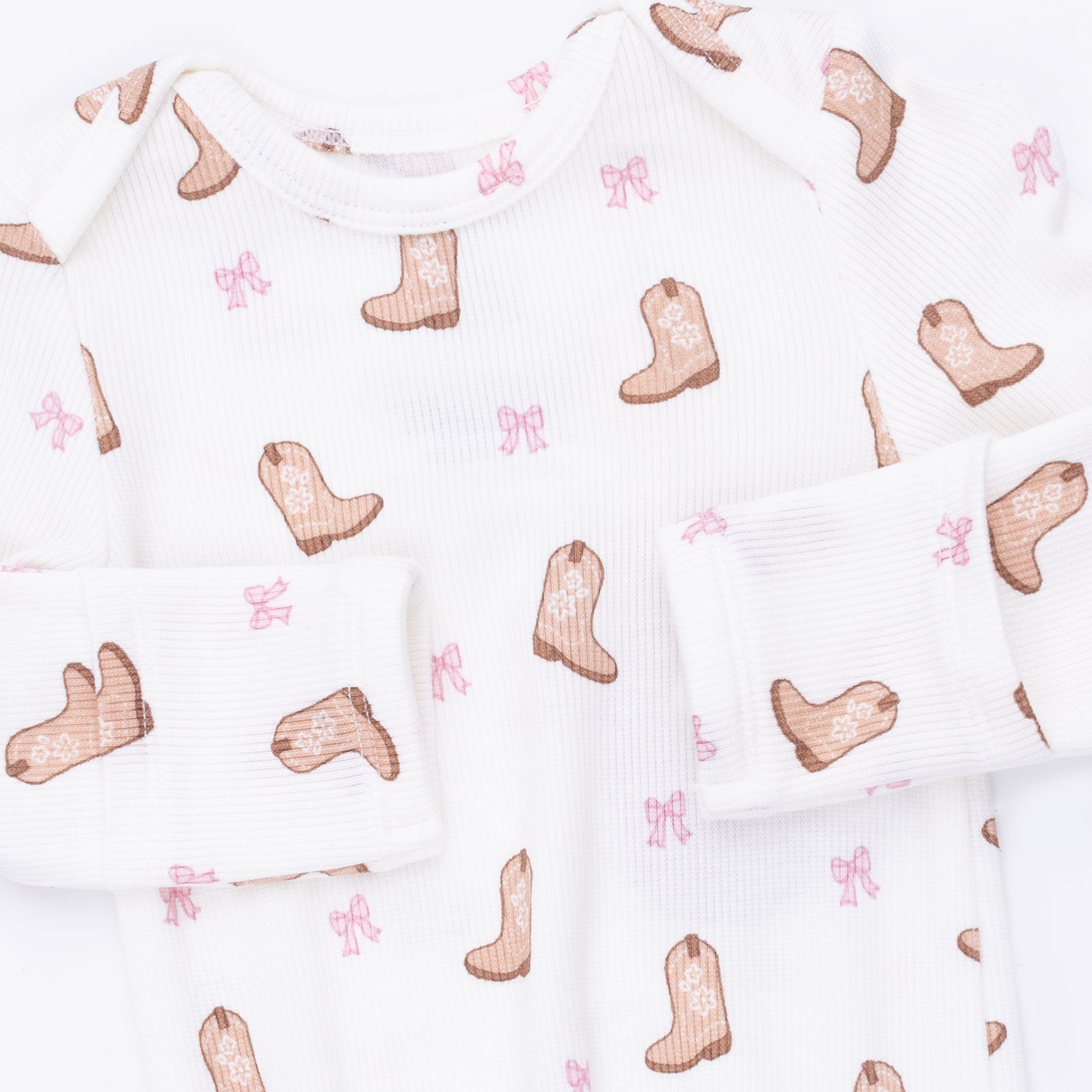 Mini Cowgirl Boots - Knotted Gown And Knot Headband