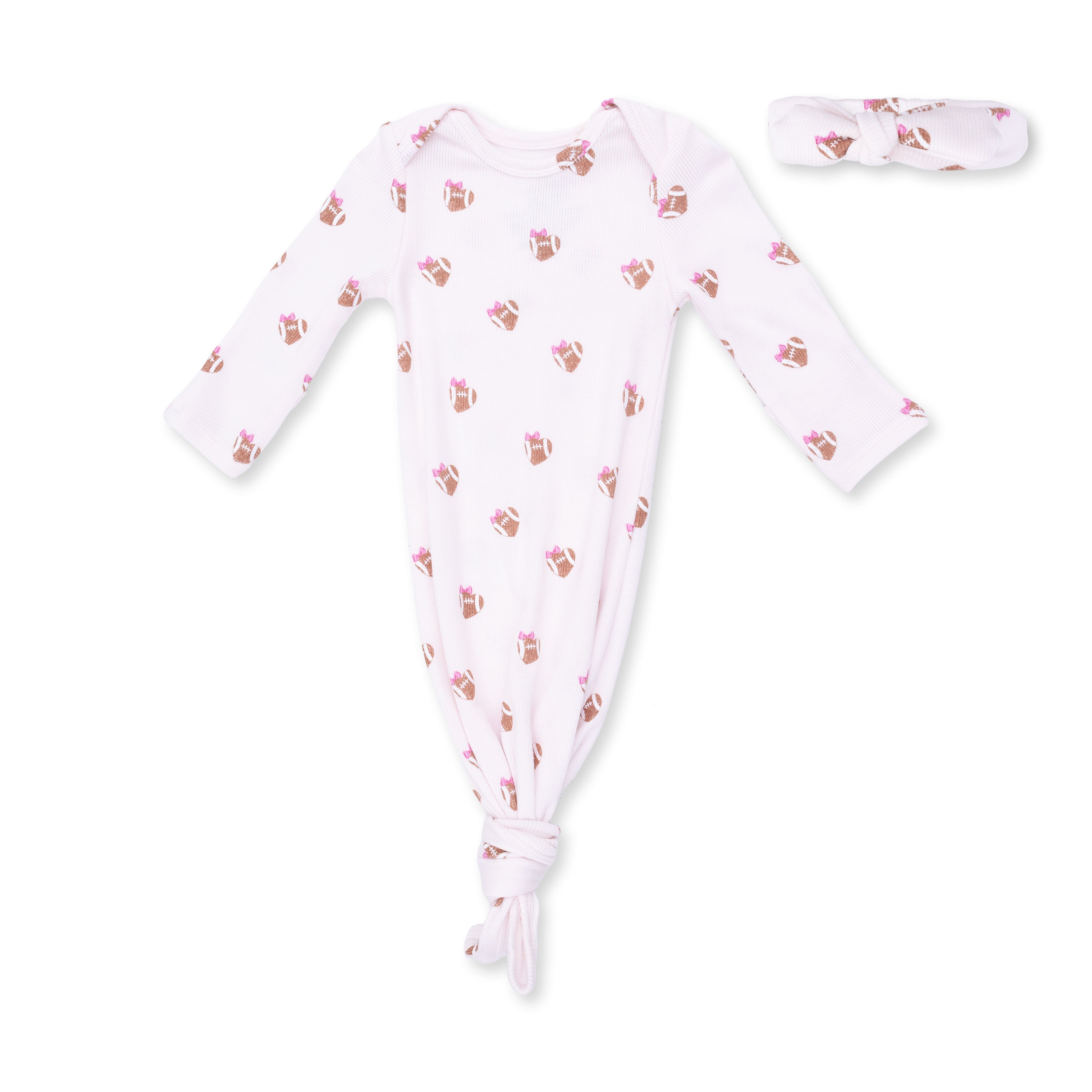 Mini Football Hearts - Knotted Gown And Headband