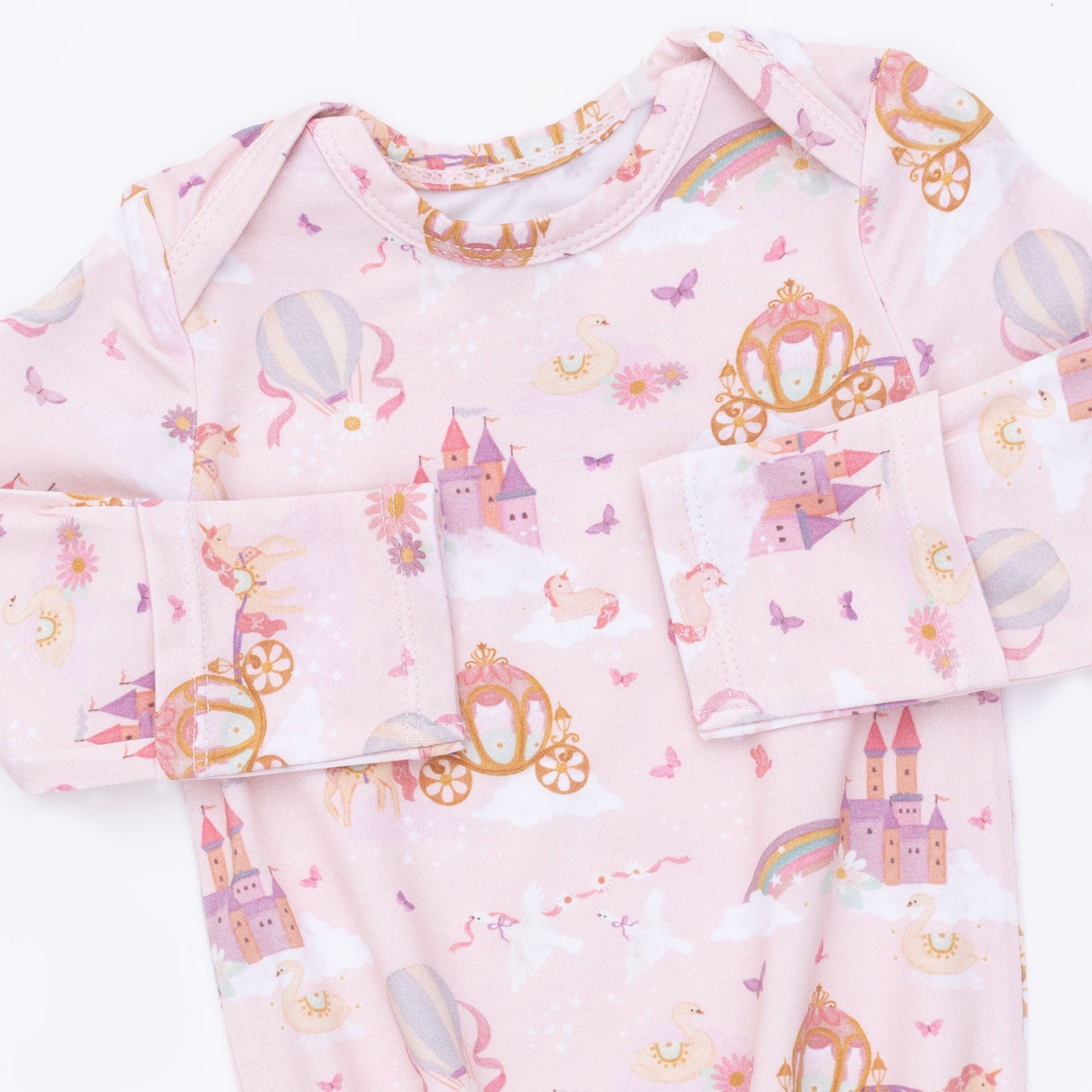 Princess Unicorns And Castle - Knotted Gown And Knot Headband