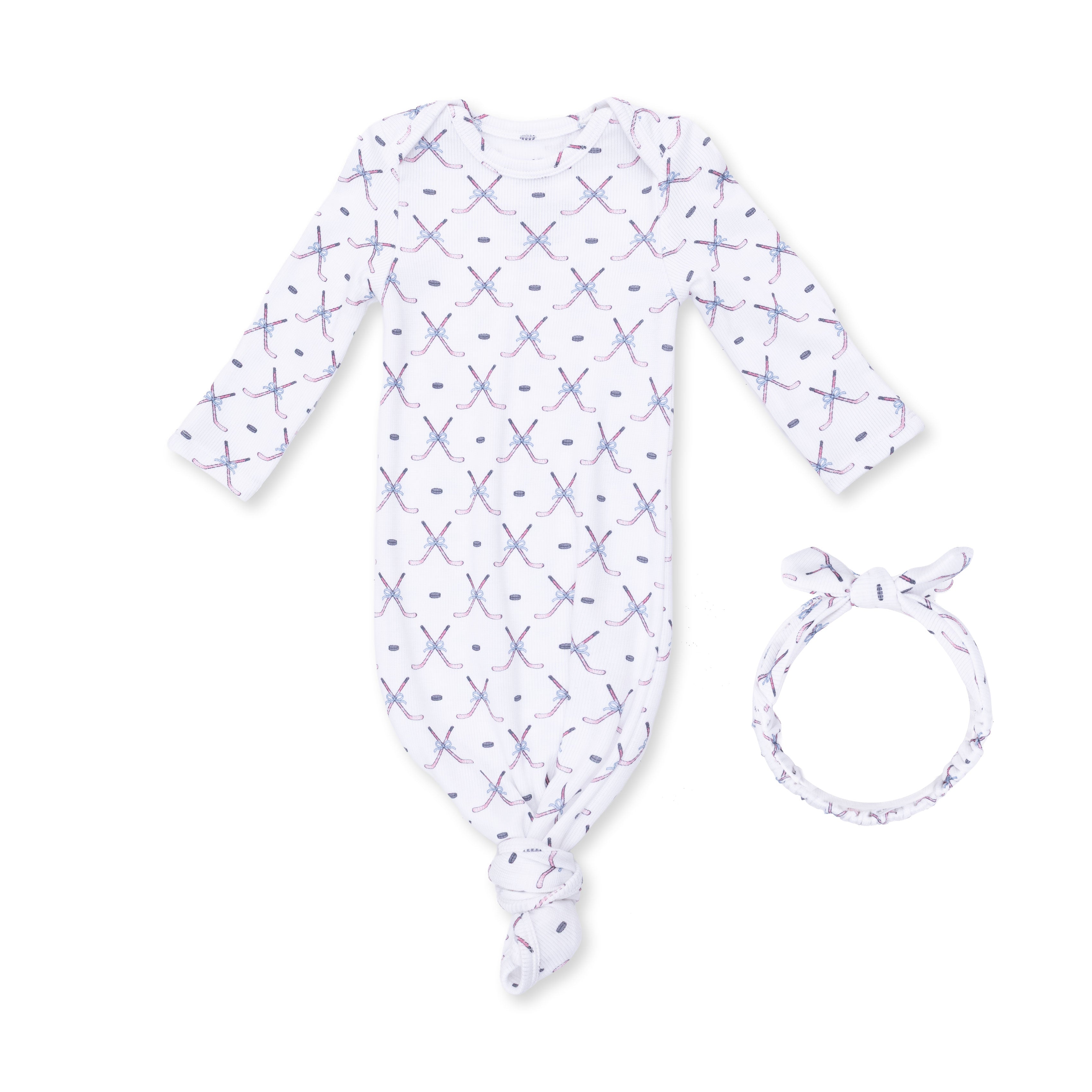 Simple Hockey Pink - Knotted Gown And Headband