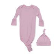 Solid Lilas - Knotted Gown And Knotted Hat