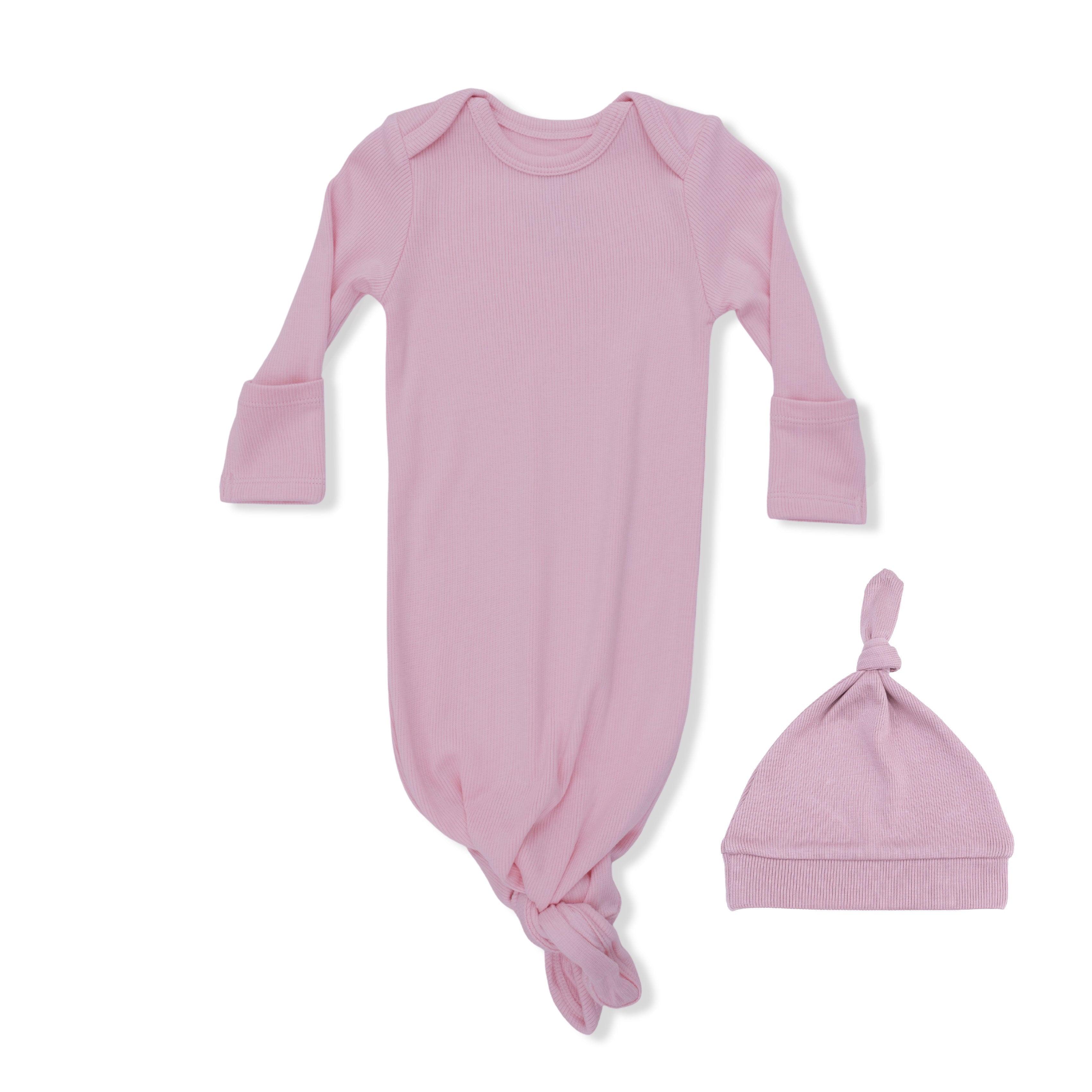 Solid Lilas - Knotted Gown And Knotted Hat