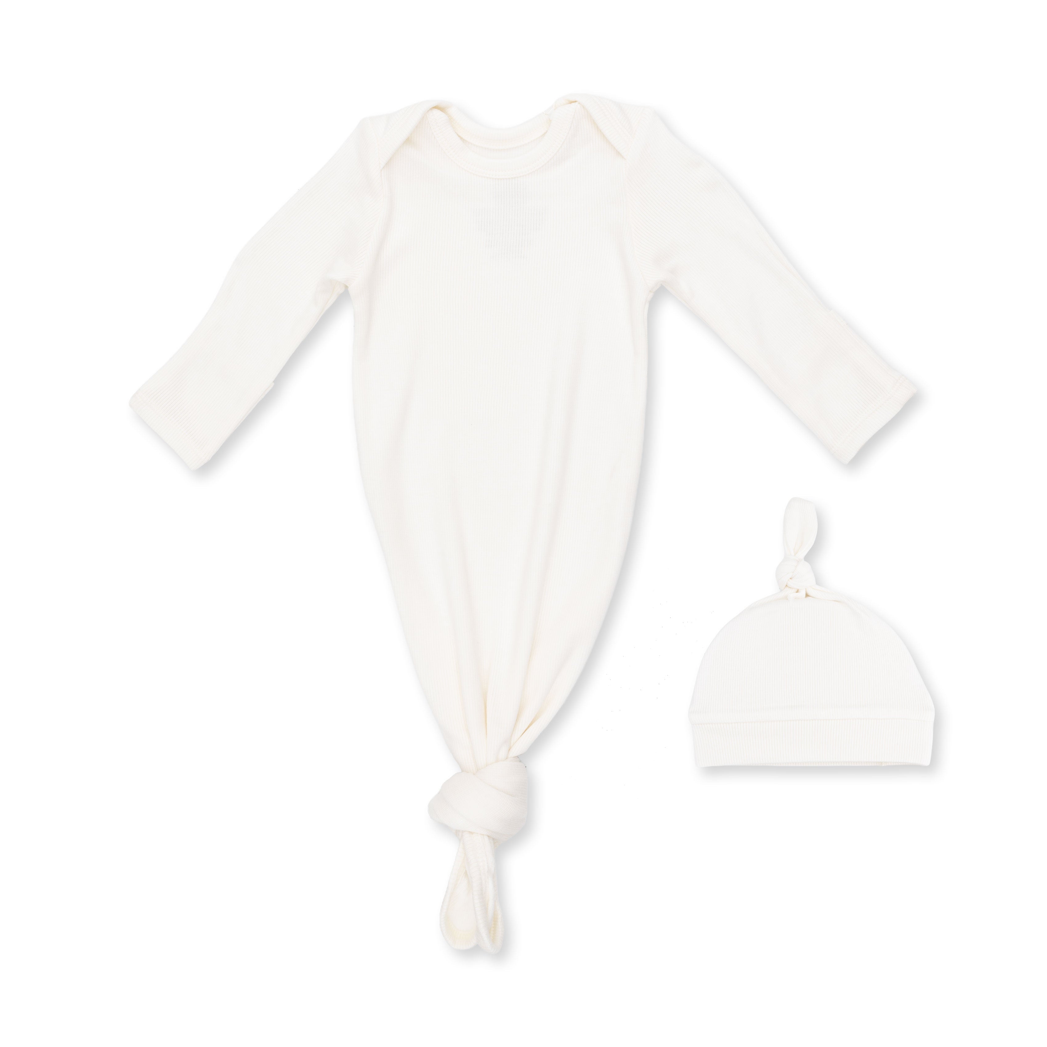 Solid Snow White - Knotted Gown And Knotted Hat