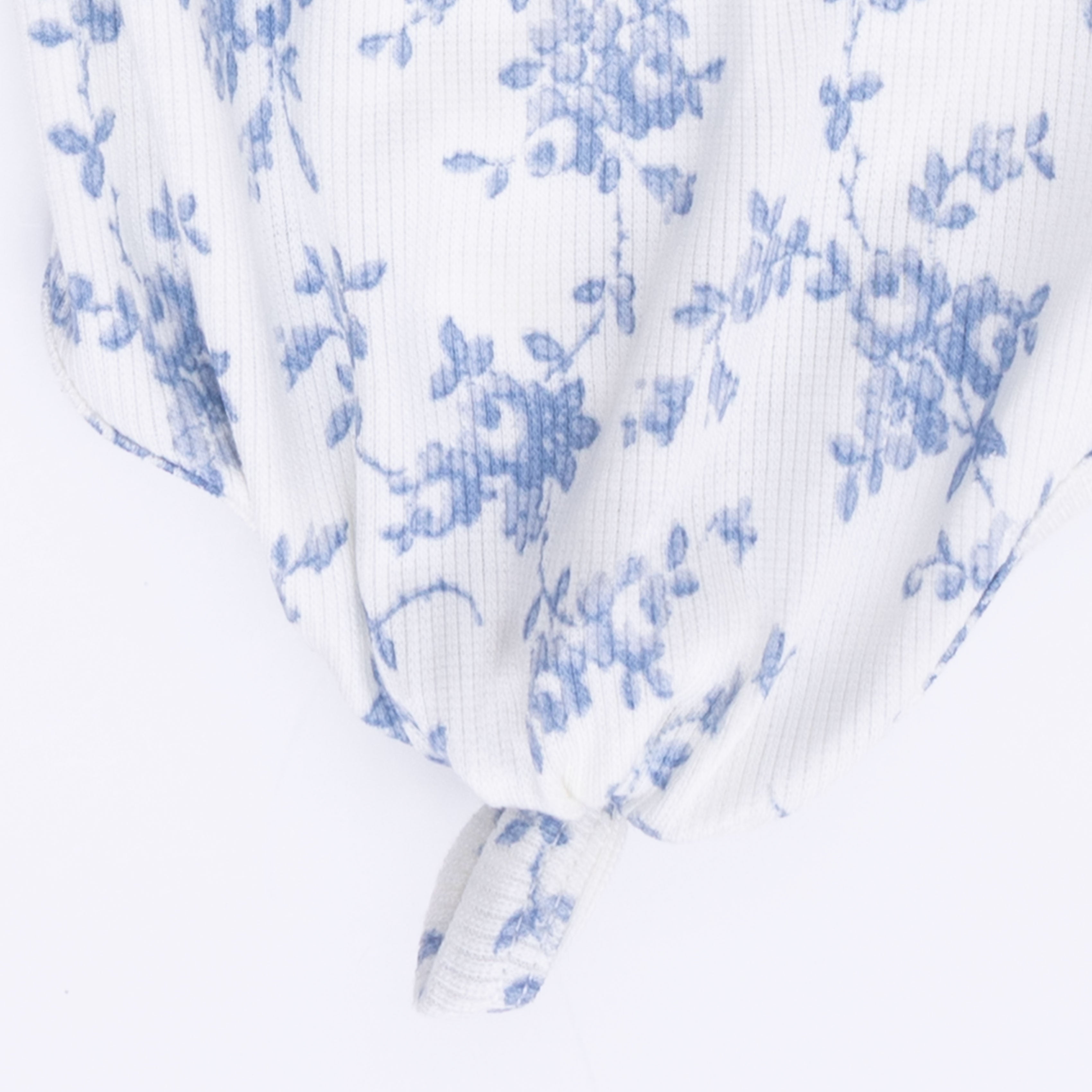 Baby Blue Vines Floral - Knotted Gown And Headband