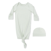Solid Bok Choy - Knotted Gown And Beanie Hat