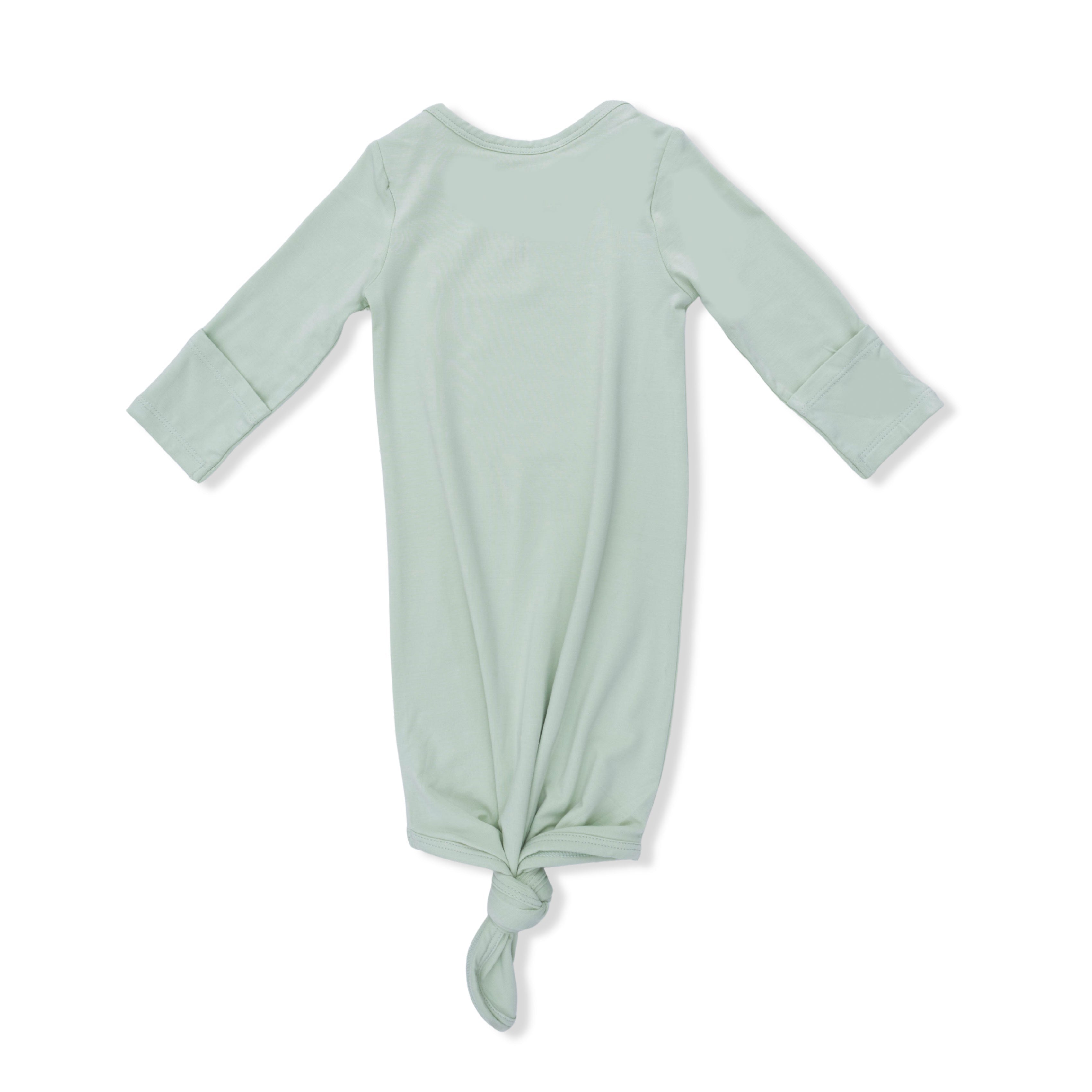 Solid Milky Green - Knotted Gown And Knotted Hat