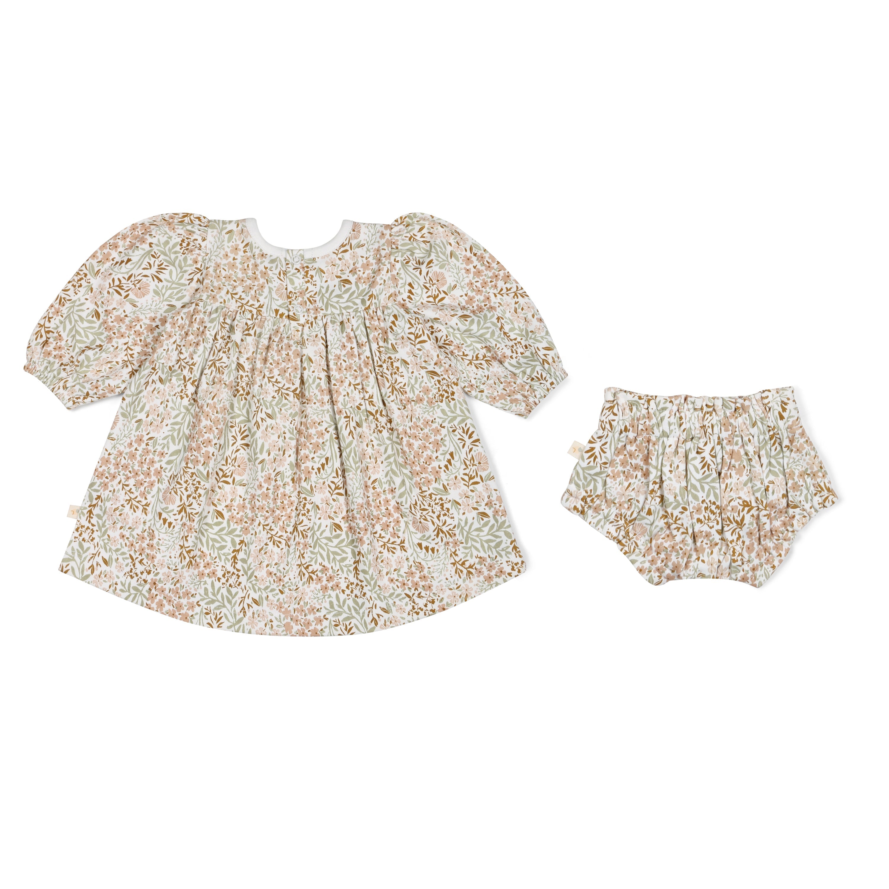 Organic Smocked Dress - Gardenia