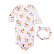 Pink Ponies - Knotted Gown And Headband