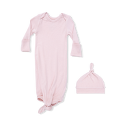 Solid Veiled Pink - Knotted Gown And Hat