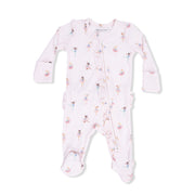 Petite Ballet  - 2 Way Ruffle Front Zipper Footie