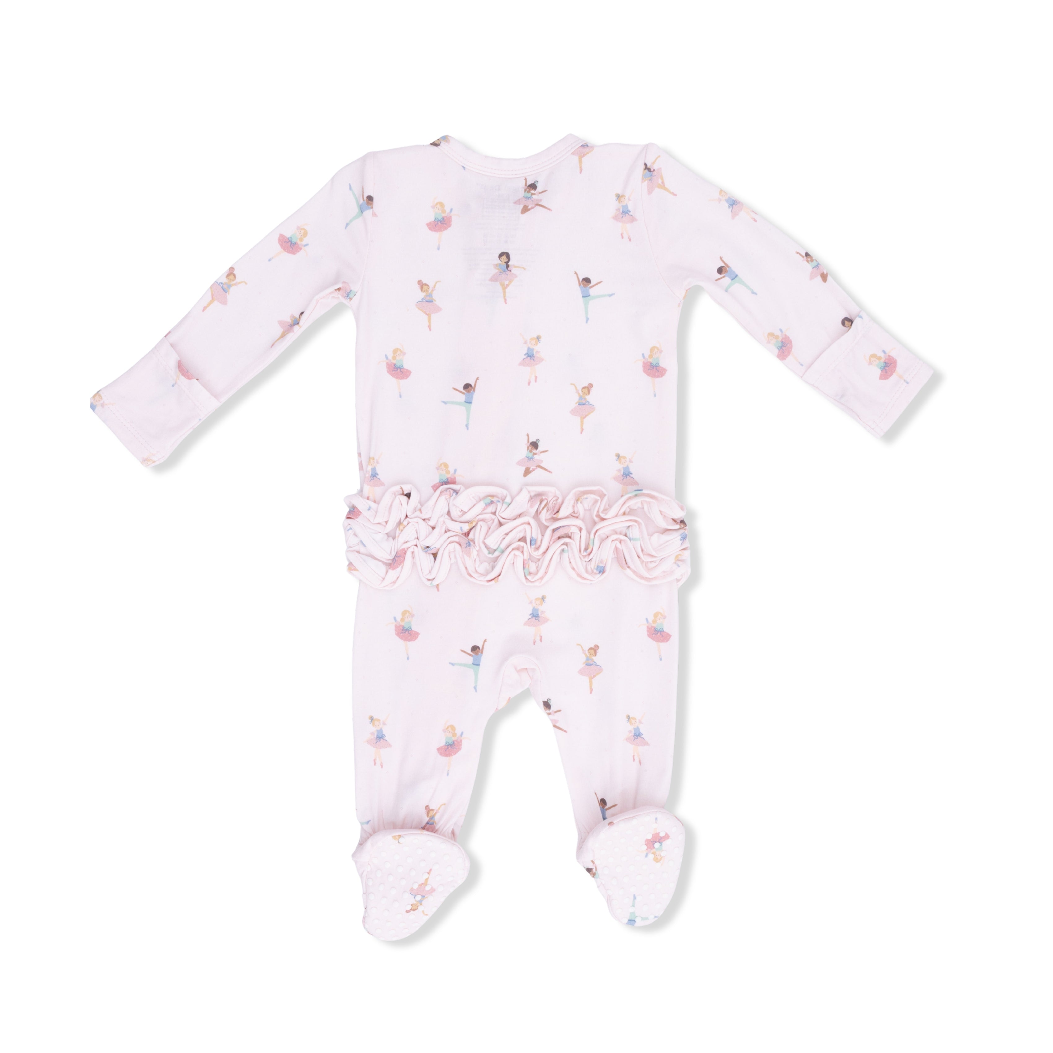 Petite Ballet  - 2 Way Ruffle Front Zipper Footie