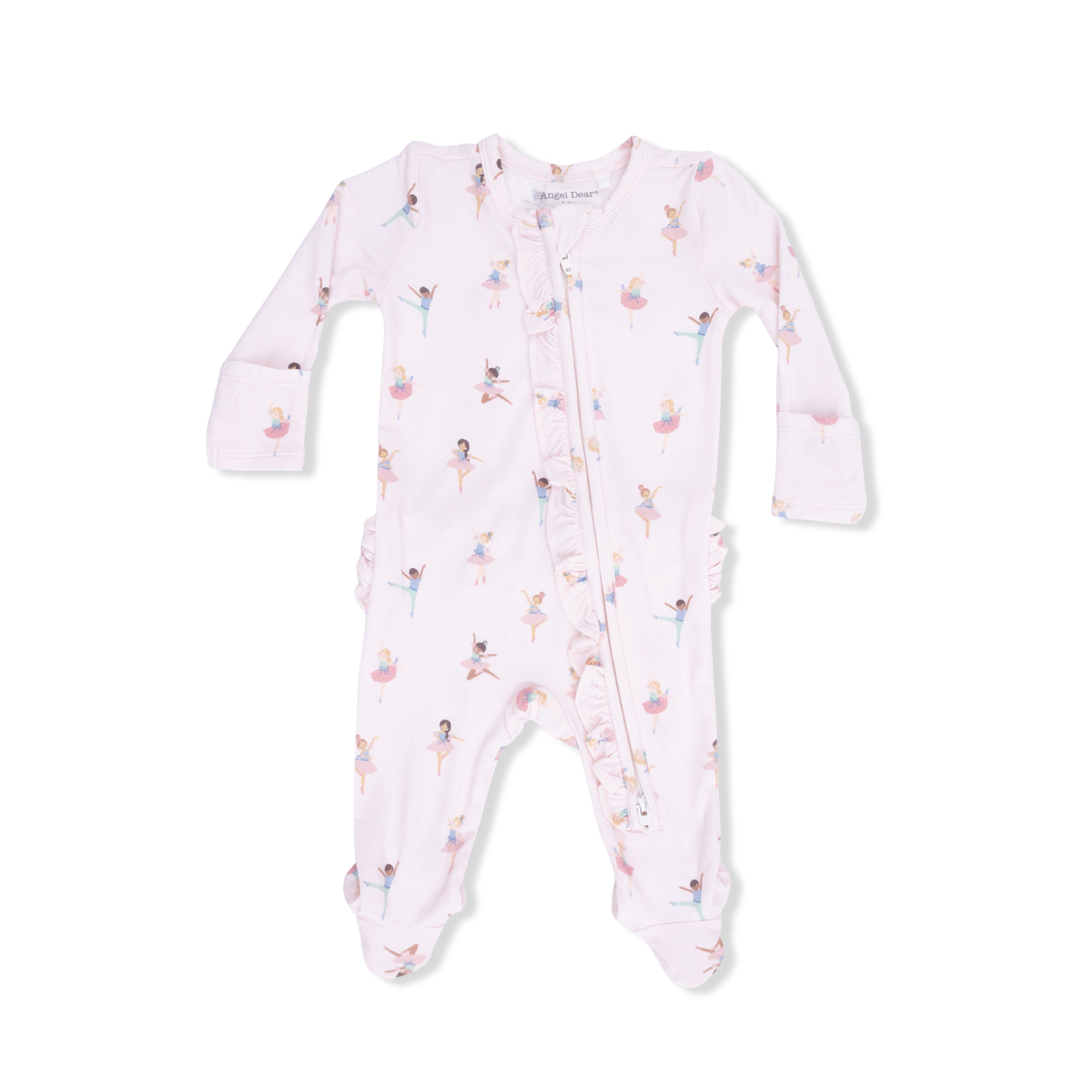 Petite Ballet  - 2 Way Ruffle Front Zipper Footie