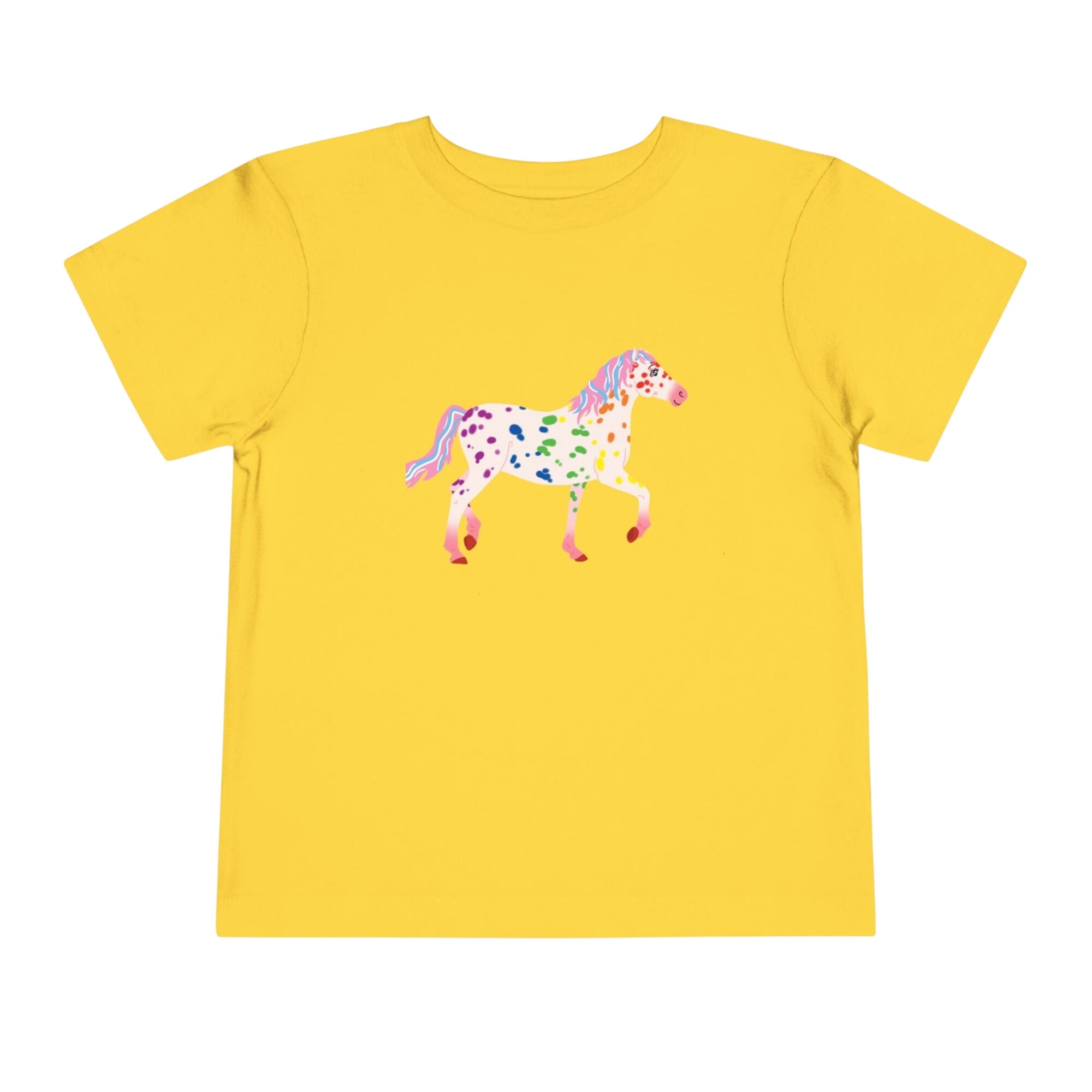 Rainbow On My Parade Horse Toddler Short Sleeve Tee Shirt
