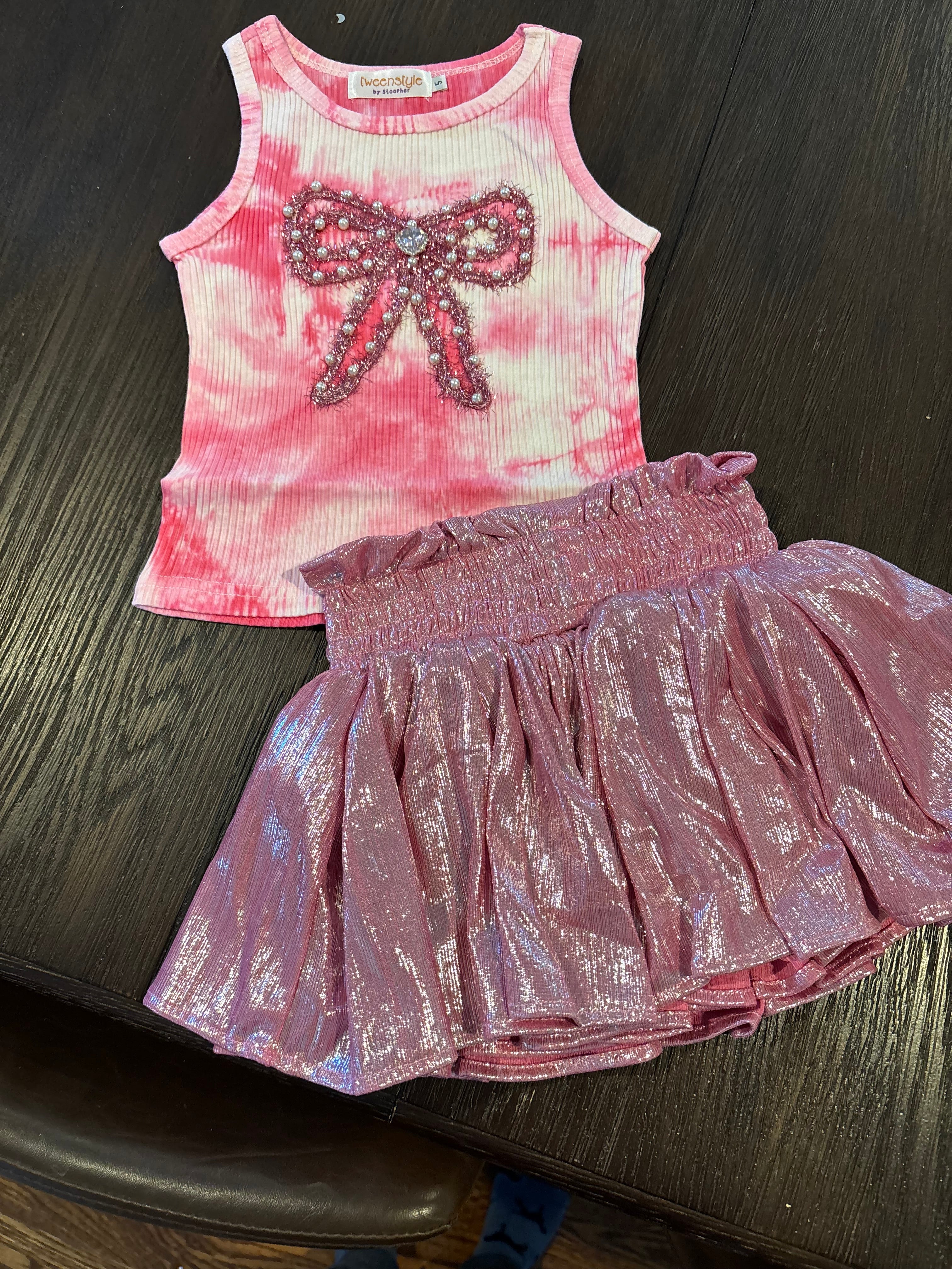 Tweenstyle By Stoopher - Mauve Pink Plisse Skort