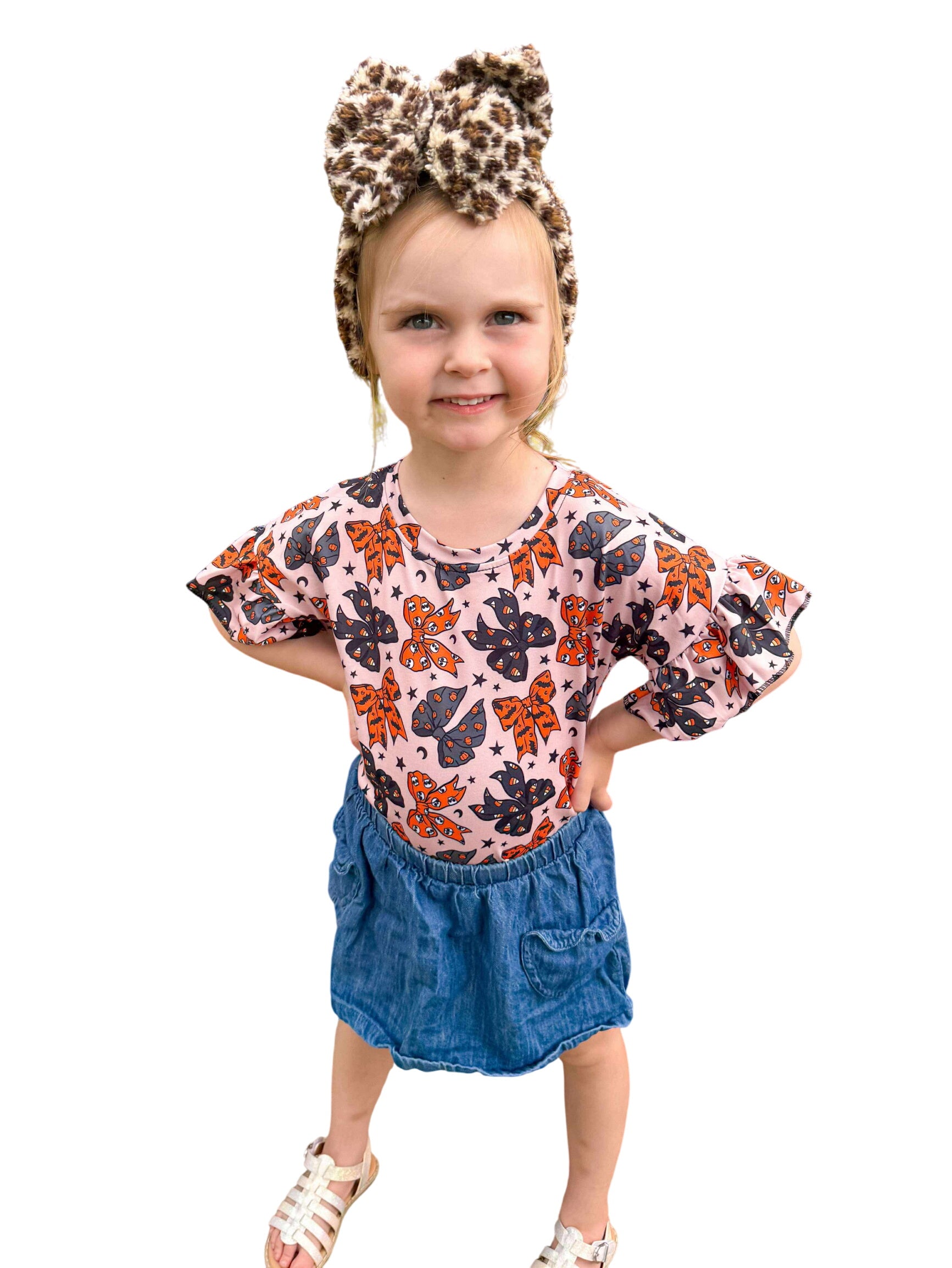 Halloween Bows Ruffle Top