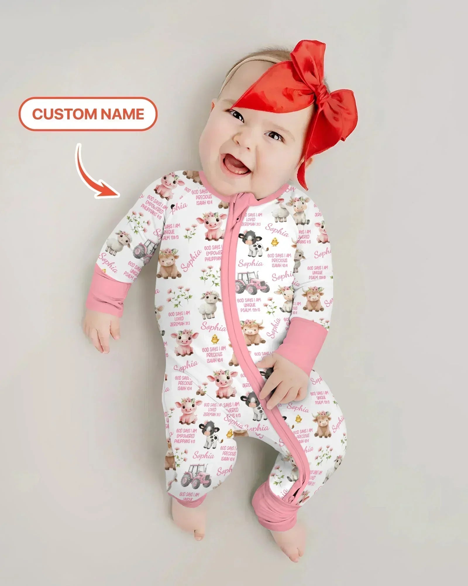 Custom Name God Says I Am Farm Animals Bamboo Convertible Zippy