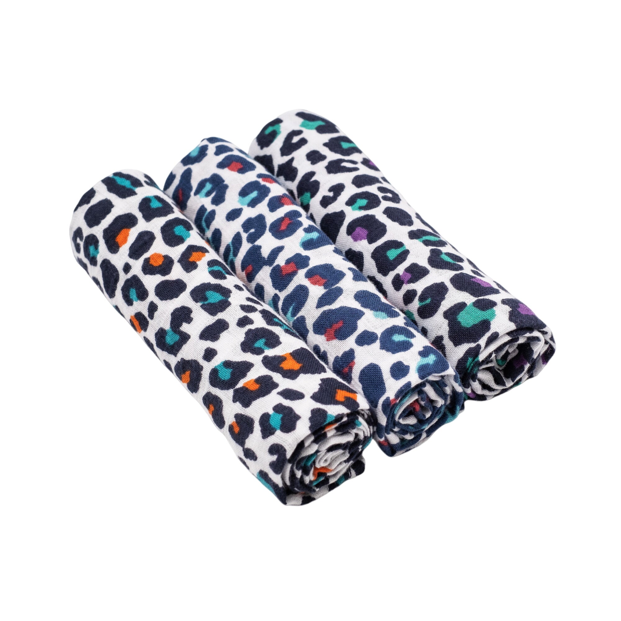 3-pack Leopard Print Muslin Squares - For 5+ Month Old Babies