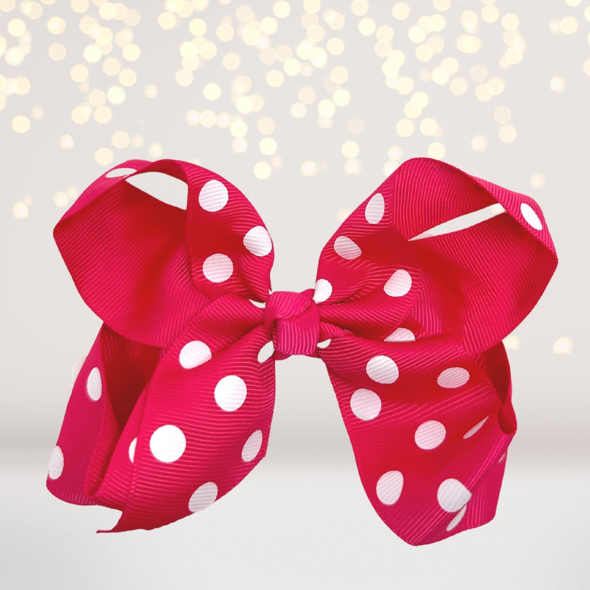Girls Polka Dot Hair Bow, 5 Inch Grosgrain Polka Dot Hair Bow