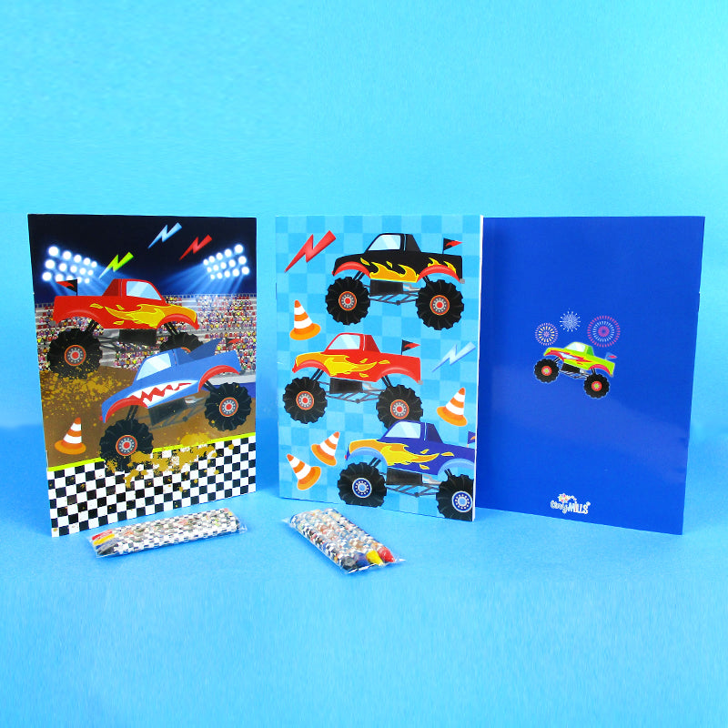 Monster Truck Coloring Books With Crayons Party Favors - Set Of 6 Or 12