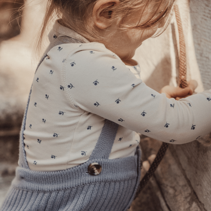 The Printed Bib - Mini Stitch Blue