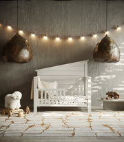 "just White"  Balanced Baby 4-in-1 Convertible Crib