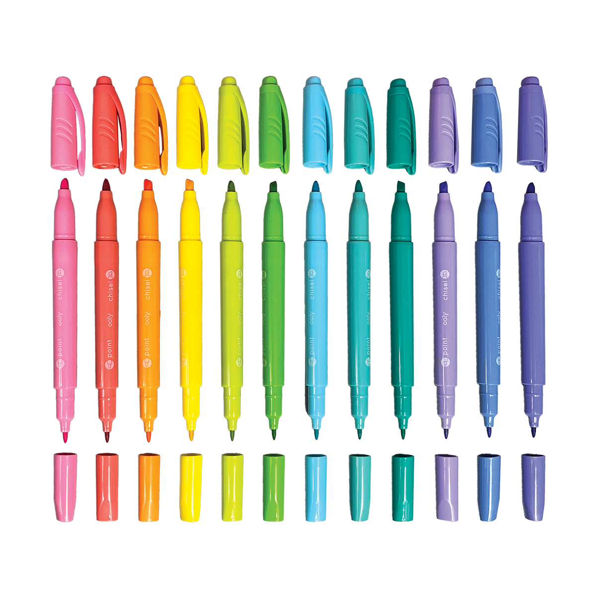 Pastel Hues Dual Tip Markers - Set of 12 by OOLY