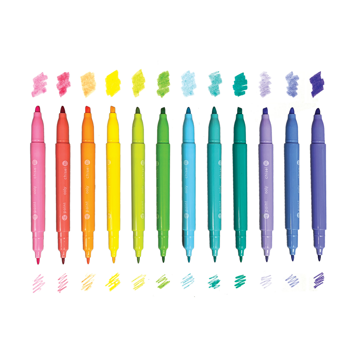 Pastel Hues Dual Tip Markers - Set of 12 by OOLY