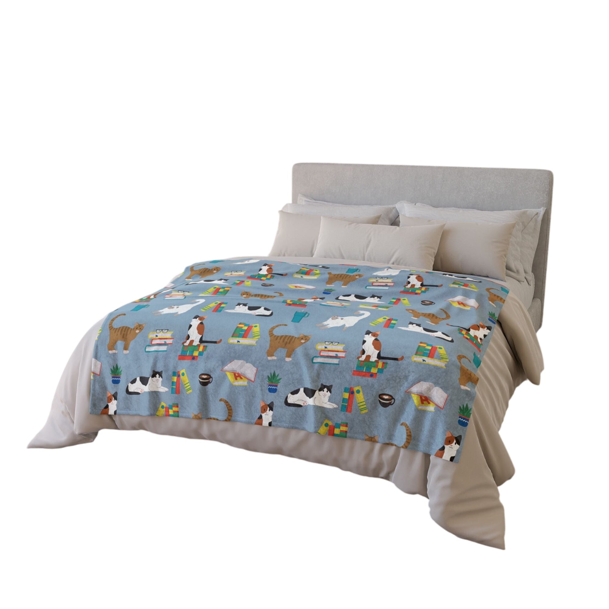 Cozy Cat Lovers Blanket The Great Catsby– Soft Cozy Throw Blanket 50"x60" Size