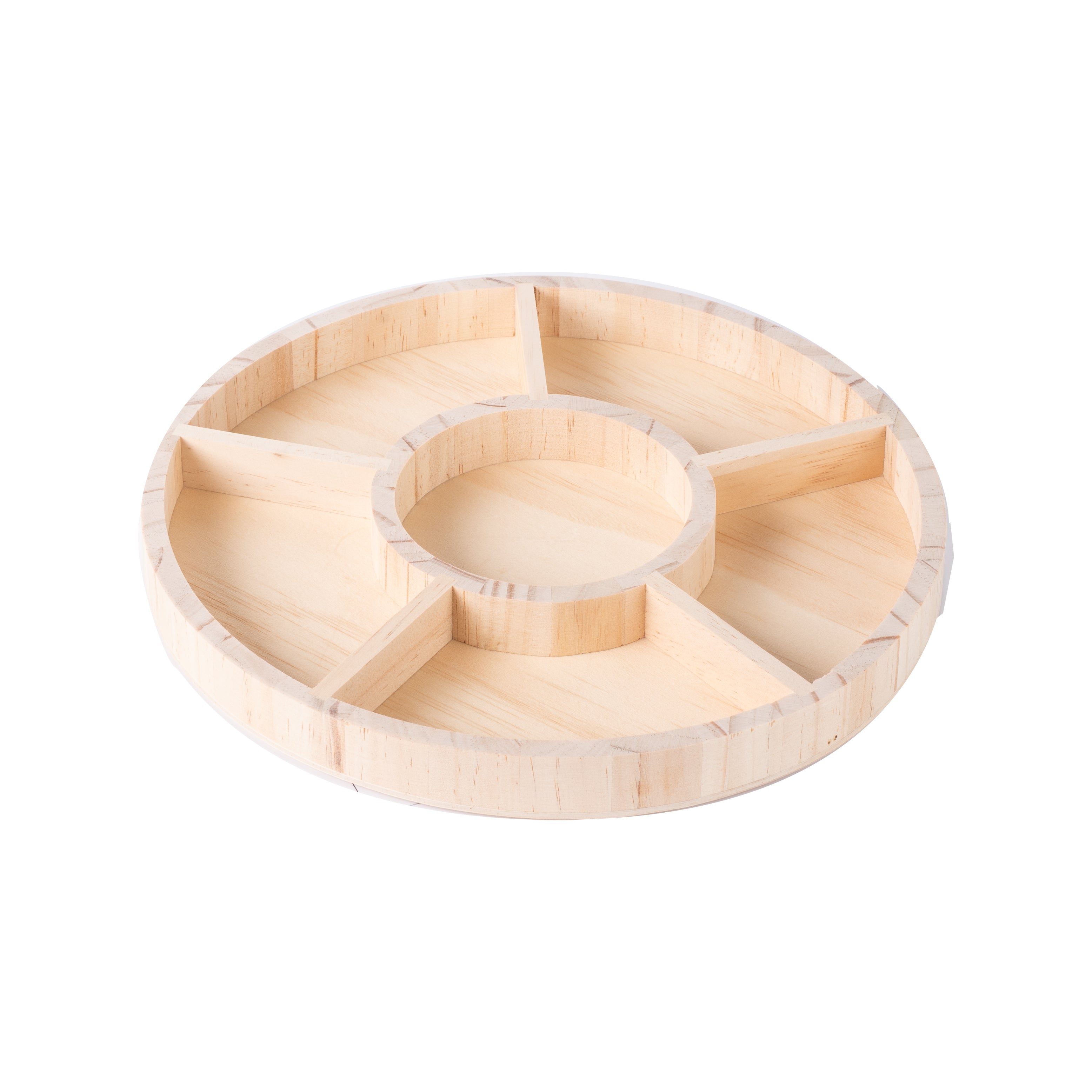 Round Shaped Wooden Tray 4 Pack 10"x1"